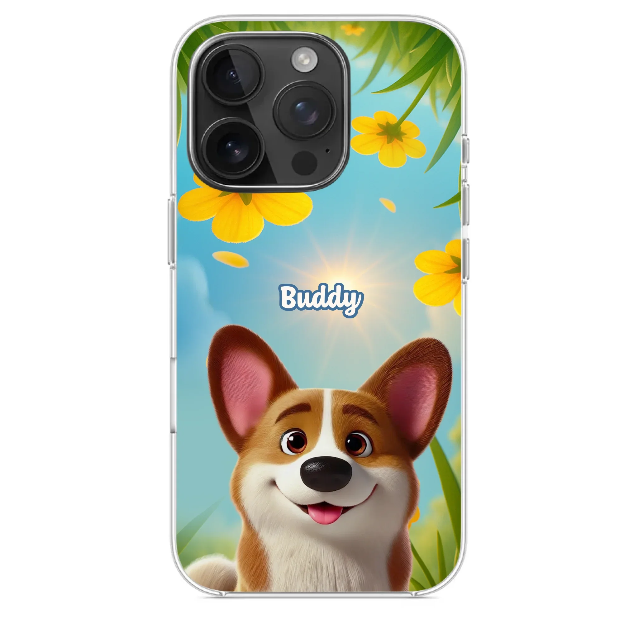 Custom Clear Phone Case - Personalized Birthday Gifts For Dog Lovers, Dog Dad And Mom - You Light Up My Day