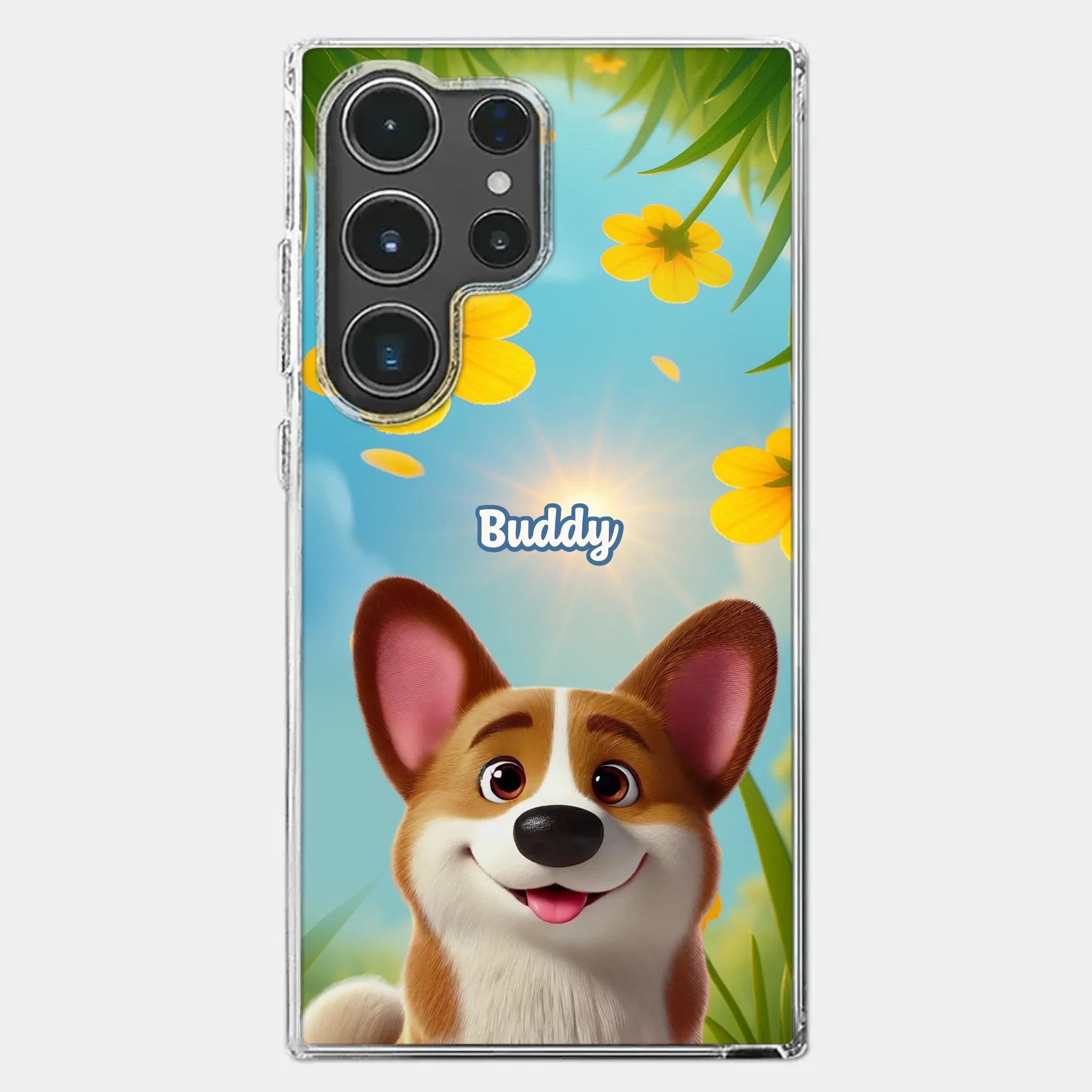 Custom Clear Phone Case - Personalized Birthday Gifts For Dog Lovers, Dog Dad And Mom - You Light Up My Day