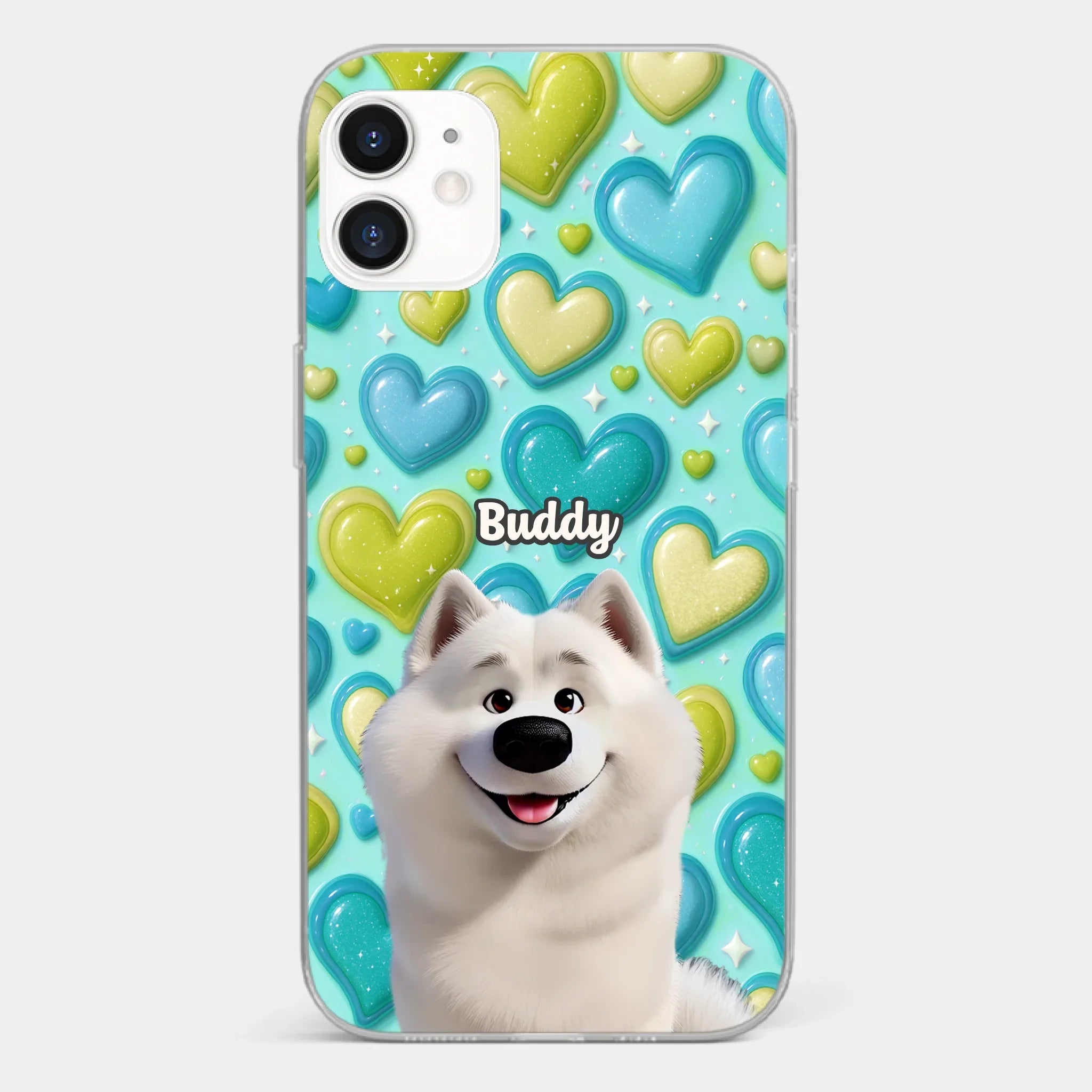 Custom 3D Inflated Effect Printed Clear Phone Case - Personalized Birthday Gifts For Dog Lovers, Dog Dad And Mom - Surrounded By Your Love