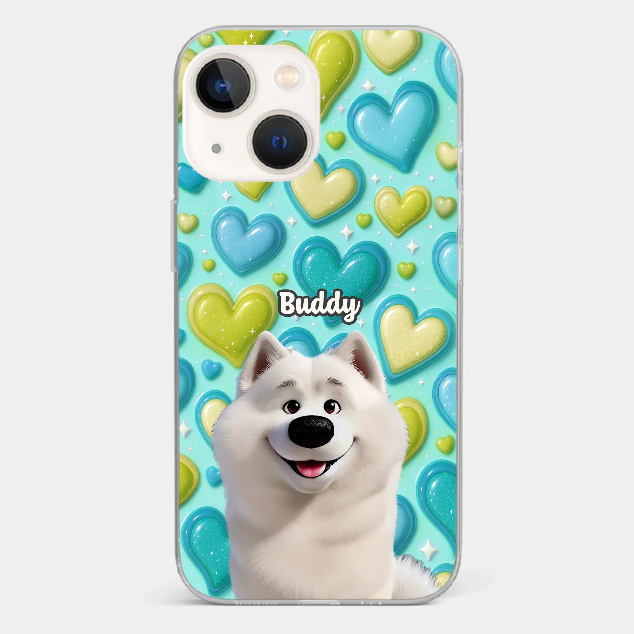 Custom 3D Inflated Effect Printed Clear Phone Case - Personalized Birthday Gifts For Dog Lovers, Dog Dad And Mom - Surrounded By Your Love