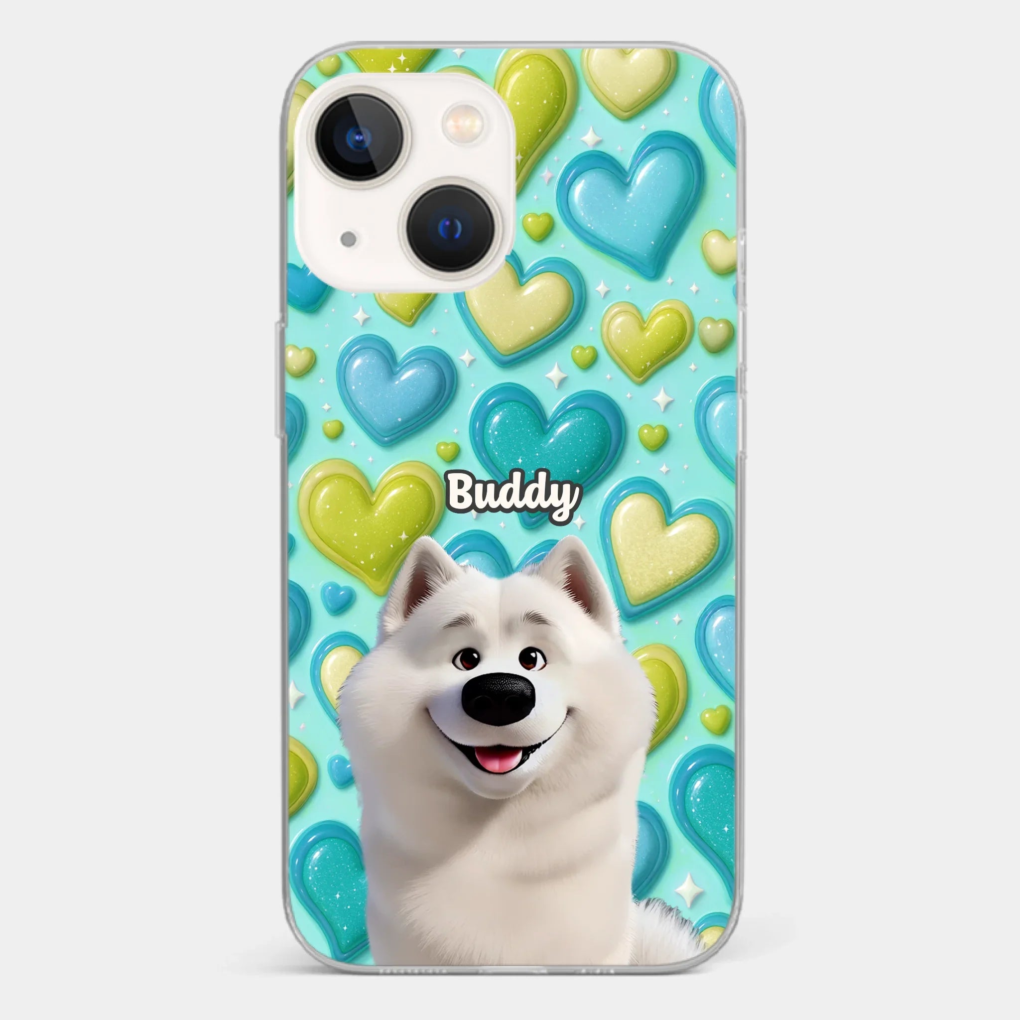 Custom 3D Inflated Effect Printed Clear Phone Case - Personalized Birthday Gifts For Dog Lovers, Dog Dad And Mom - Surrounded By Your Love