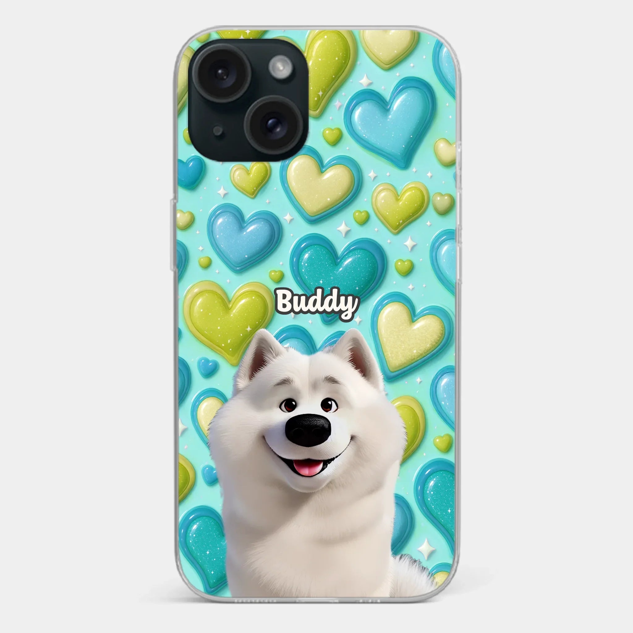 Custom 3D Inflated Effect Printed Clear Phone Case - Personalized Birthday Gifts For Dog Lovers, Dog Dad And Mom - Surrounded By Your Love