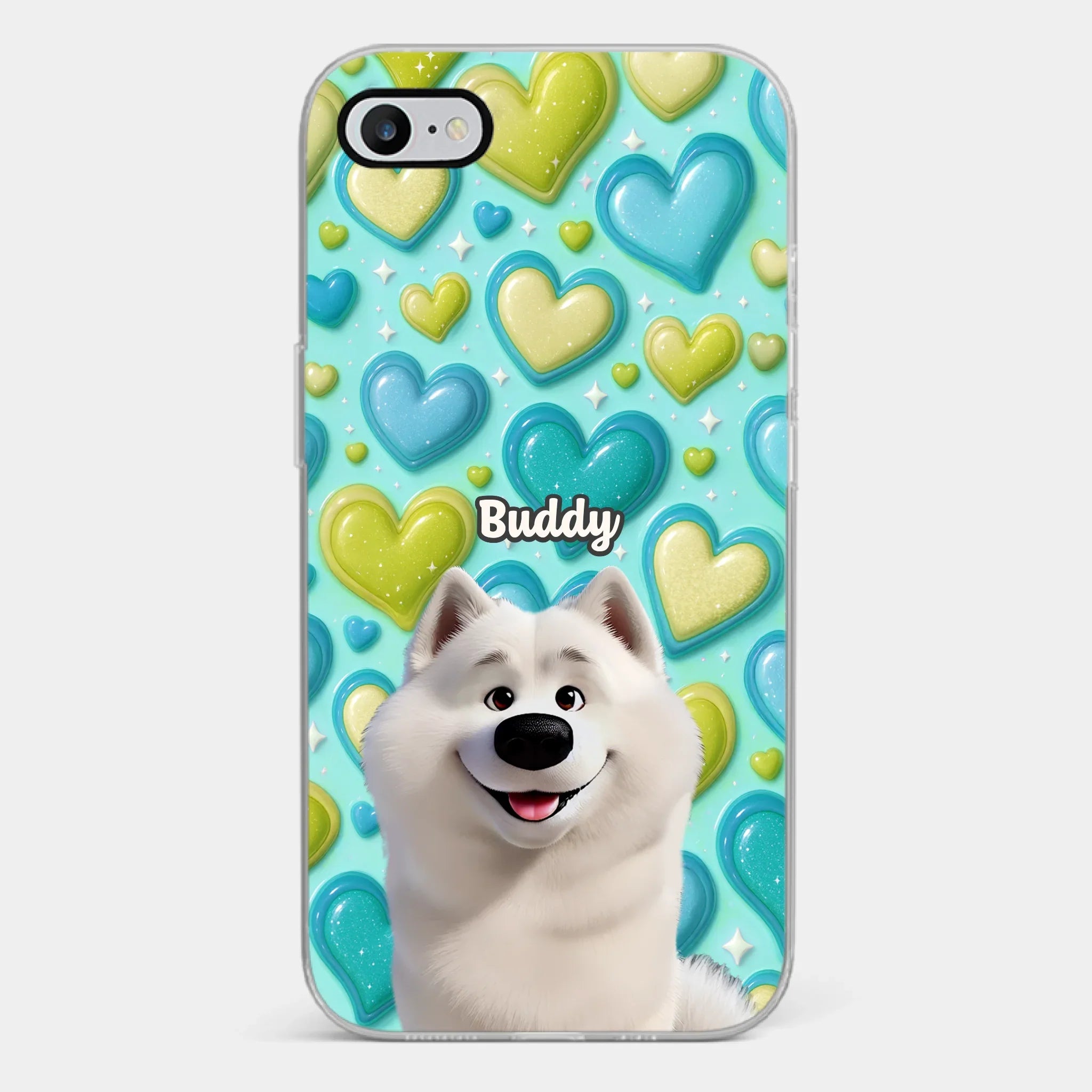 Custom 3D Inflated Effect Printed Clear Phone Case - Personalized Birthday Gifts For Dog Lovers, Dog Dad And Mom - Surrounded By Your Love