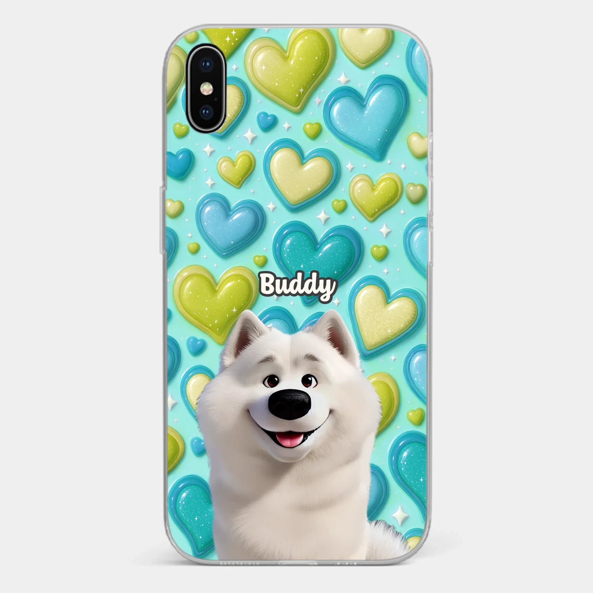 Custom 3D Inflated Effect Printed Clear Phone Case - Personalized Birthday Gifts For Dog Lovers, Dog Dad And Mom - Surrounded By Your Love