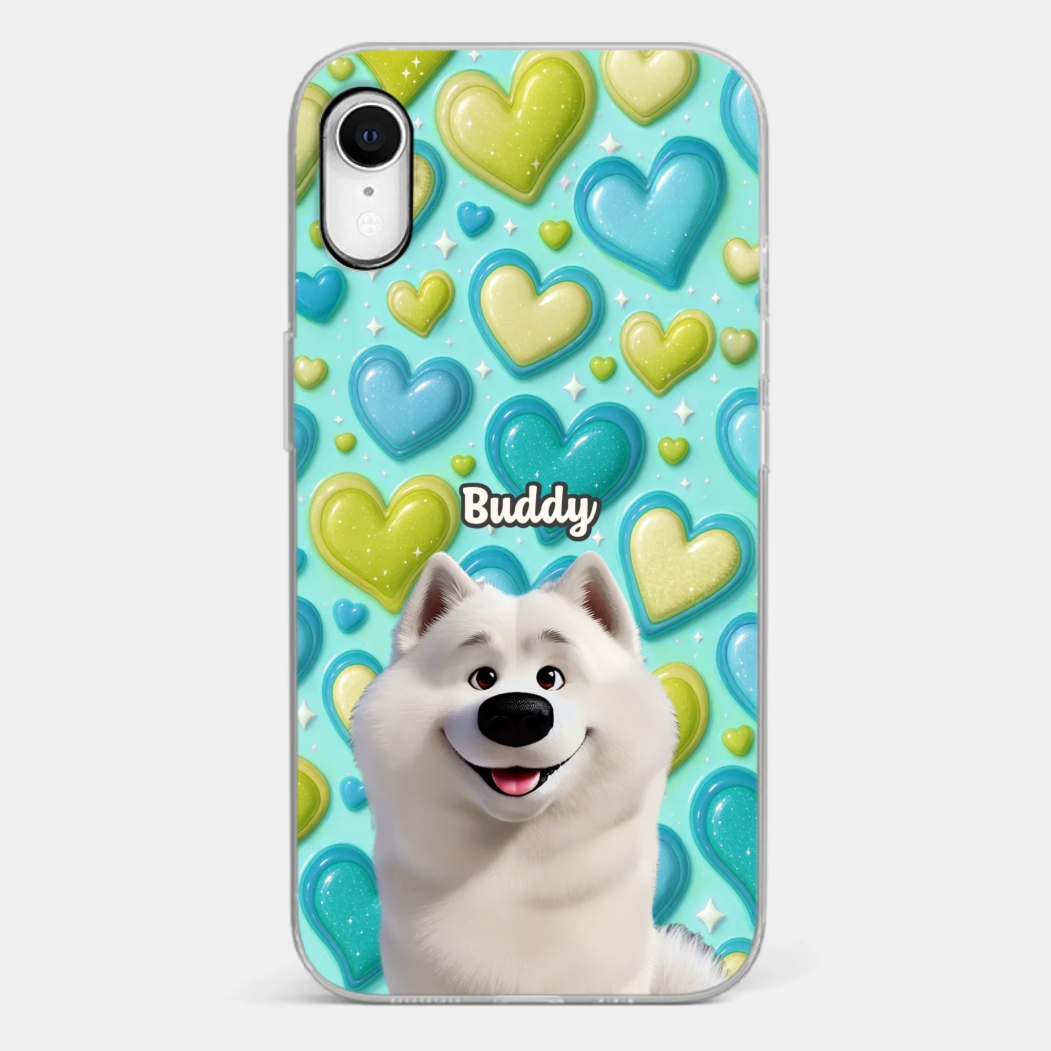 Custom 3D Inflated Effect Printed Clear Phone Case - Personalized Birthday Gifts For Dog Lovers, Dog Dad And Mom - Surrounded By Your Love