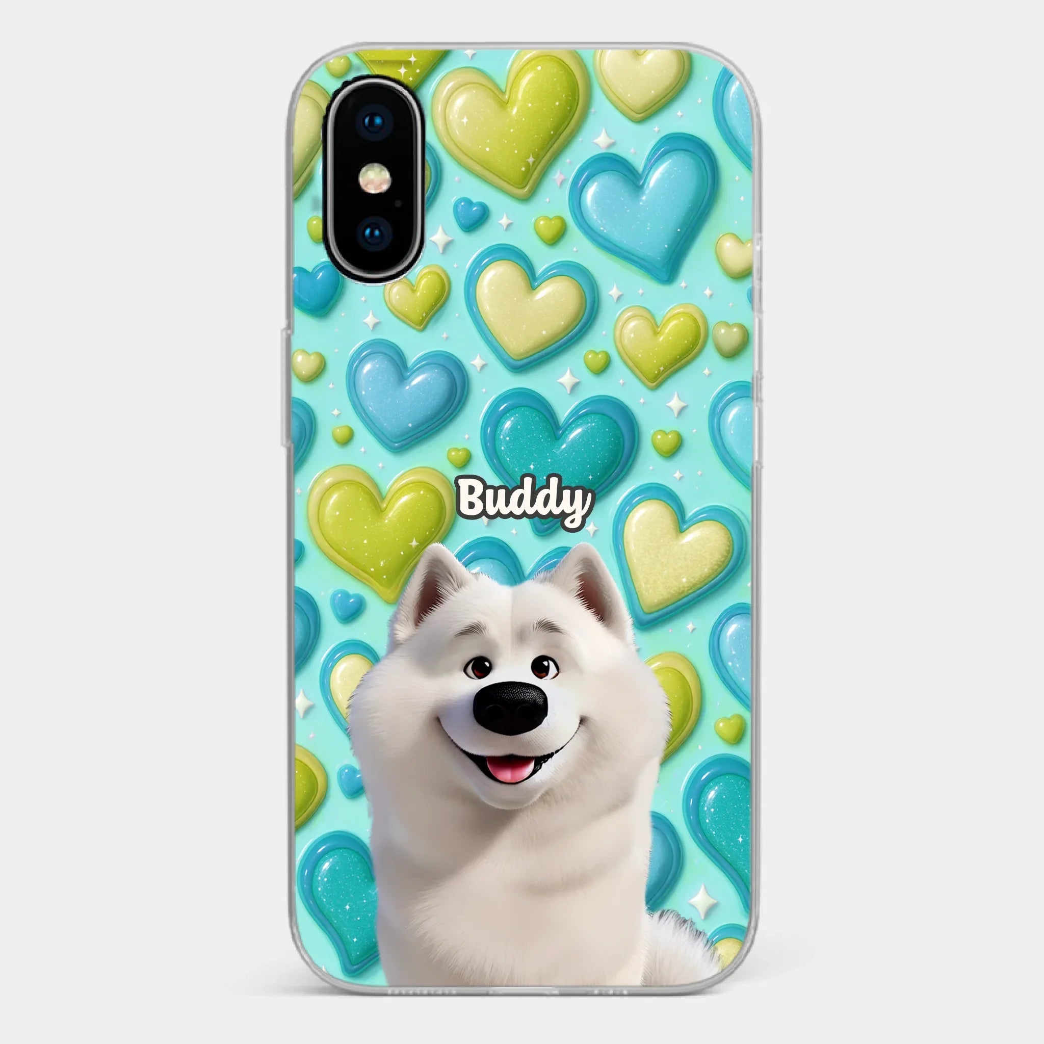 Custom 3D Inflated Effect Printed Clear Phone Case - Personalized Birthday Gifts For Dog Lovers, Dog Dad And Mom - Surrounded By Your Love