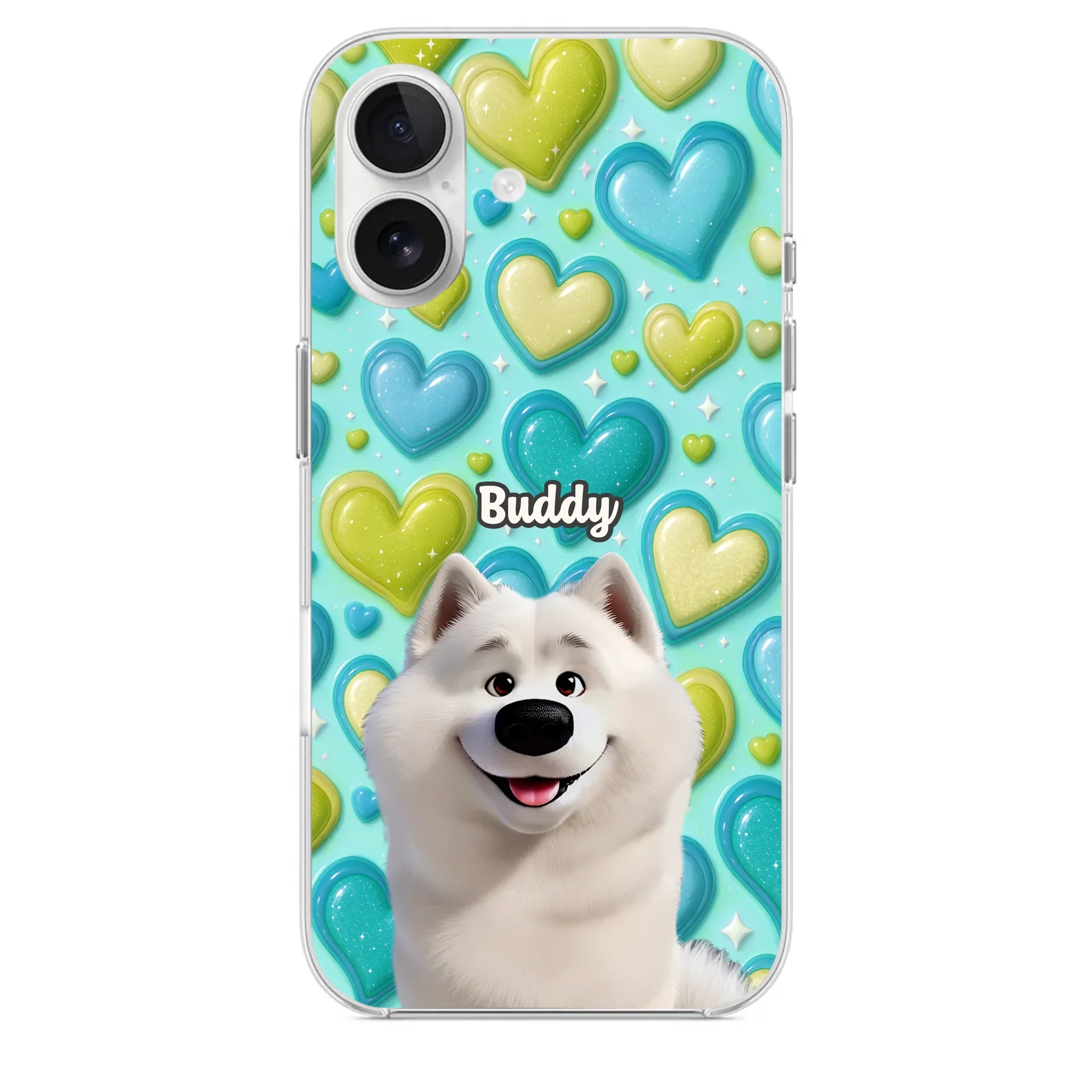 Custom 3D Inflated Effect Printed Clear Phone Case - Personalized Birthday Gifts For Dog Lovers, Dog Dad And Mom - Surrounded By Your Love
