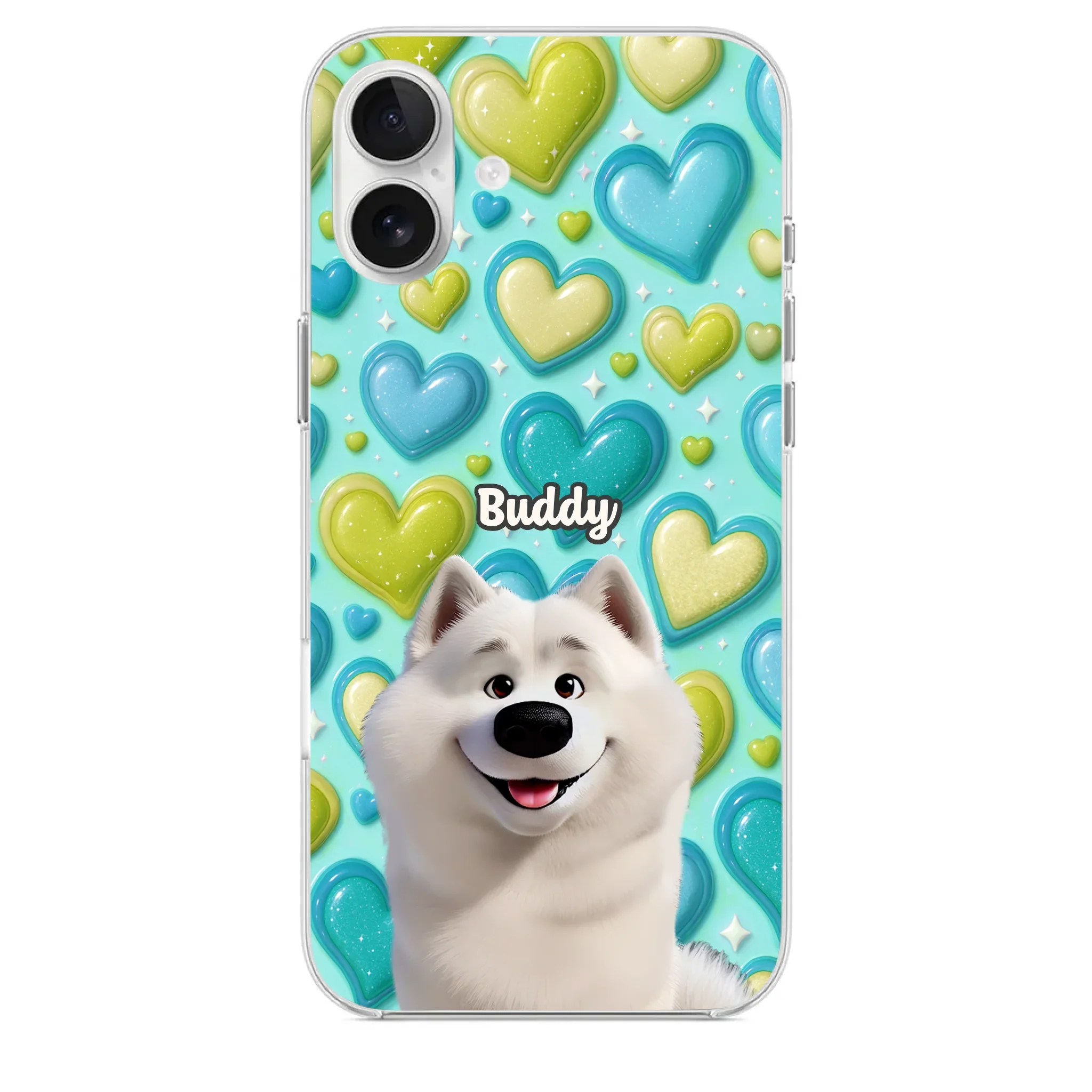 Custom 3D Inflated Effect Printed Clear Phone Case - Personalized Birthday Gifts For Dog Lovers, Dog Dad And Mom - Surrounded By Your Love