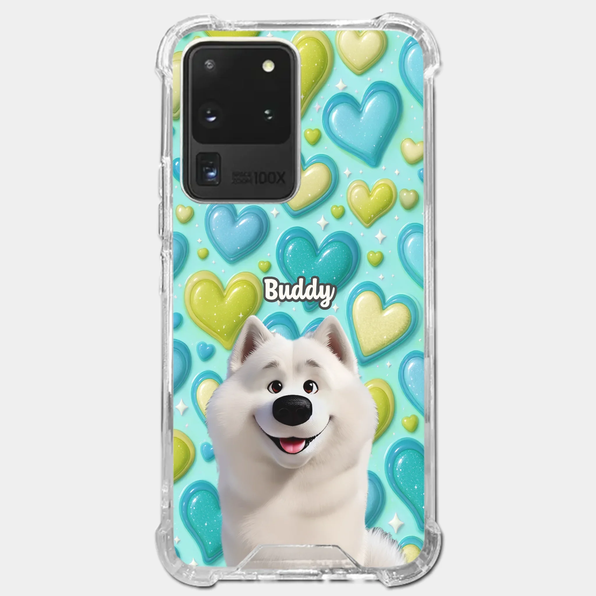 Custom 3D Inflated Effect Printed Clear Phone Case - Personalized Birthday Gifts For Dog Lovers, Dog Dad And Mom - Surrounded By Your Love