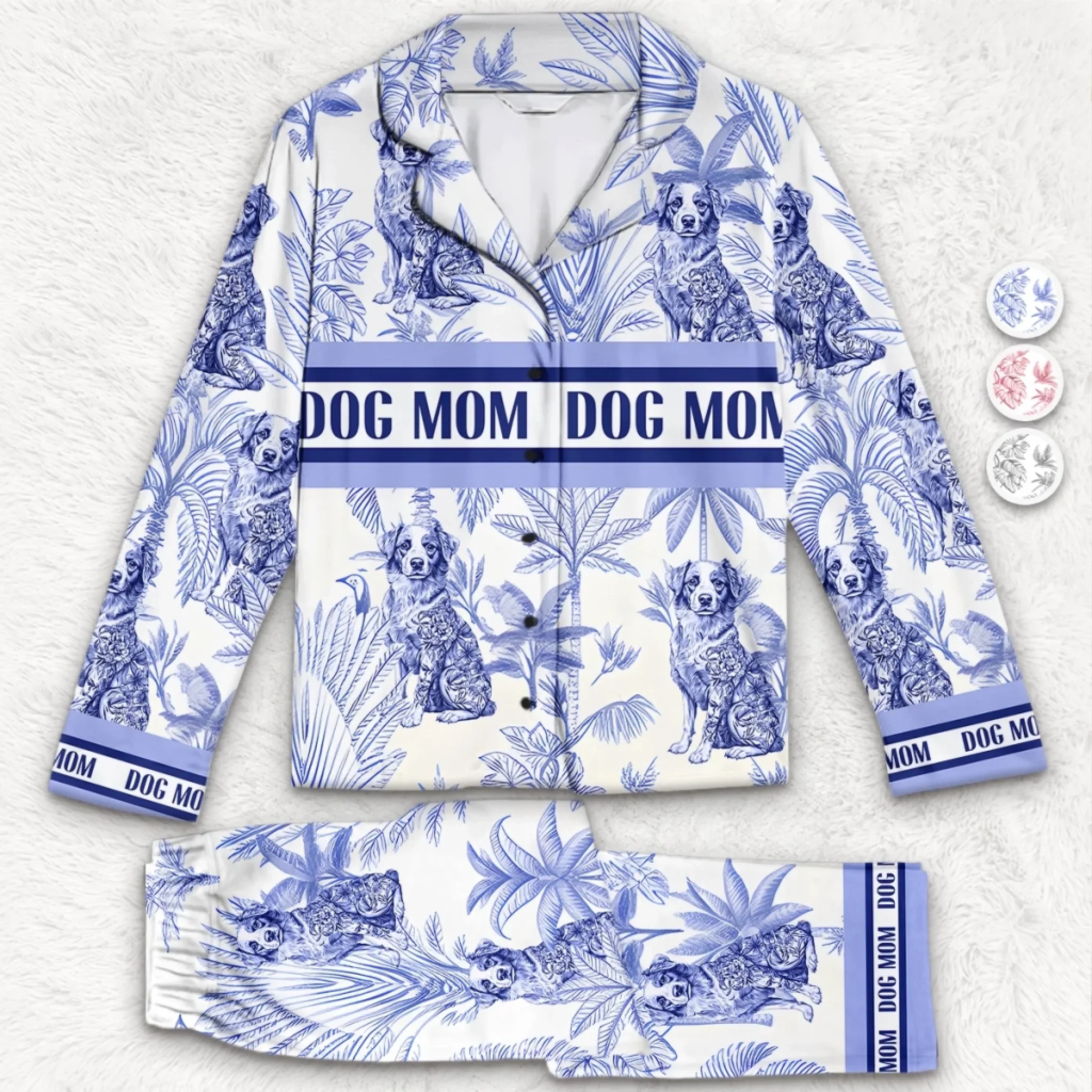 Custom Pajamas - Personalized Birthday Gifts For Dog Cat Lovers, Dog Dad And Mom, Cat Owners - Living My Best Dog Mom Life