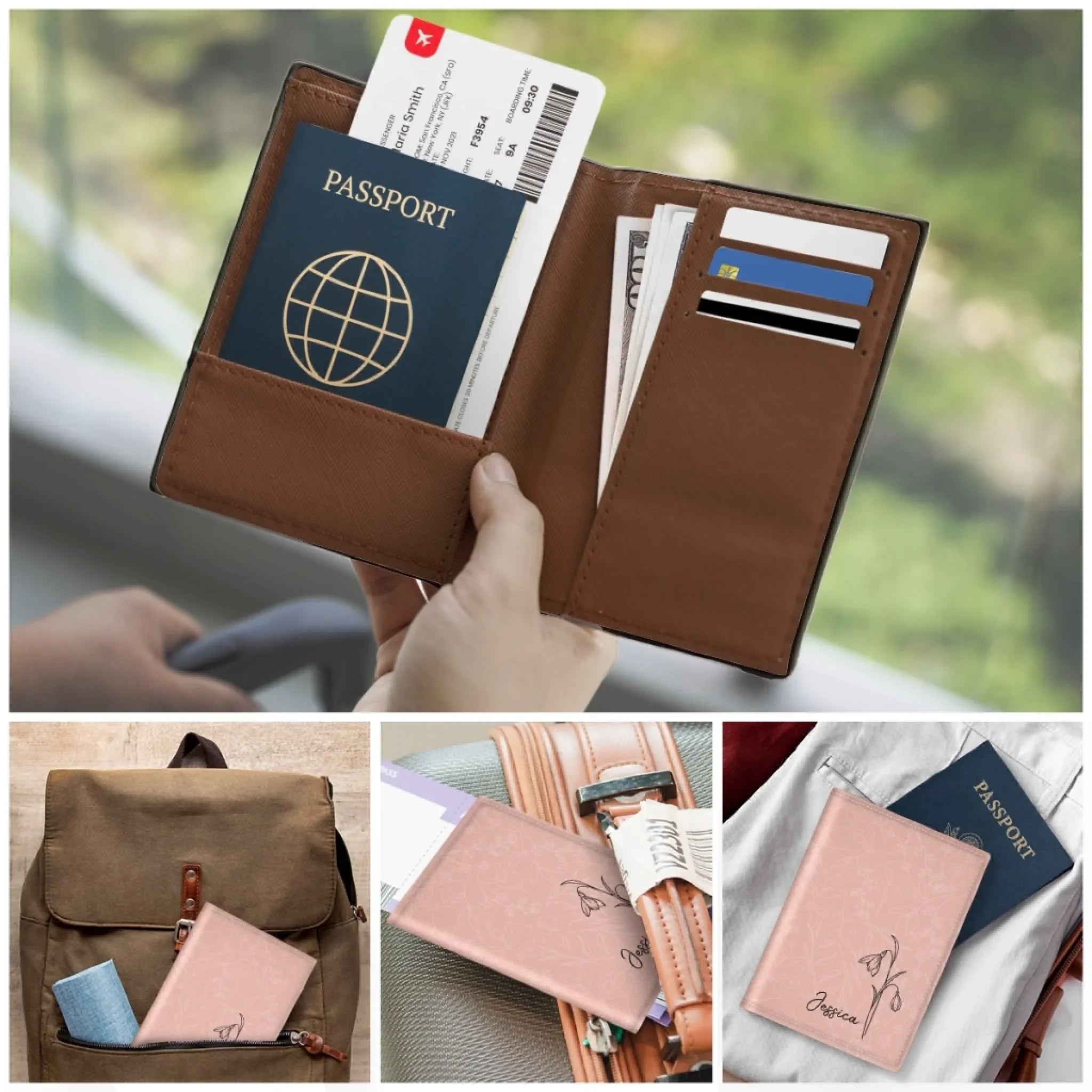 Custom Passport Cover, Passport Holder - Personalized Summer Vacation And Travel Gifts For Women, Men - She Travels, She Conquers