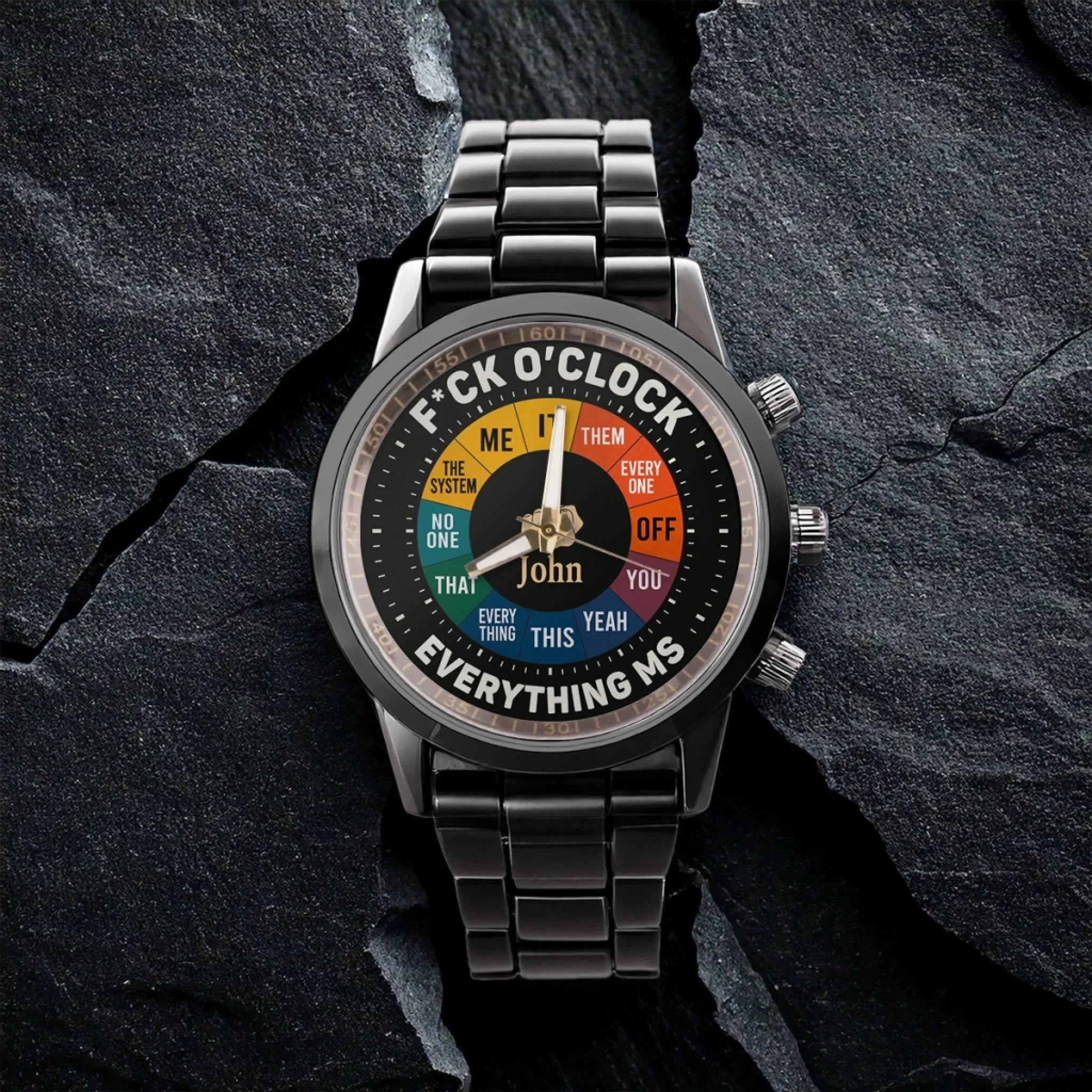 Custom Men's Watch - Personalized Funny Gift For Friend, Coworker, Family Member - Whatever Time It Is