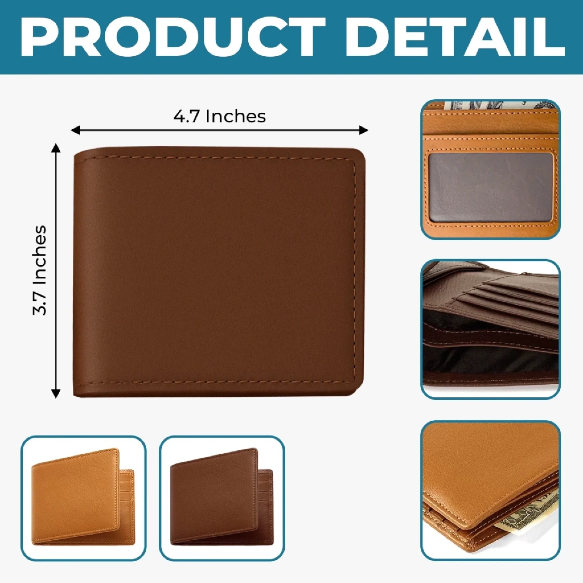 Custom Engraved Bifold Leather Wallet Two Sides - Personalized Anniversary Wedding Gifts For Husband And Wife, Him And Her - I Love You Then, I Love You Still