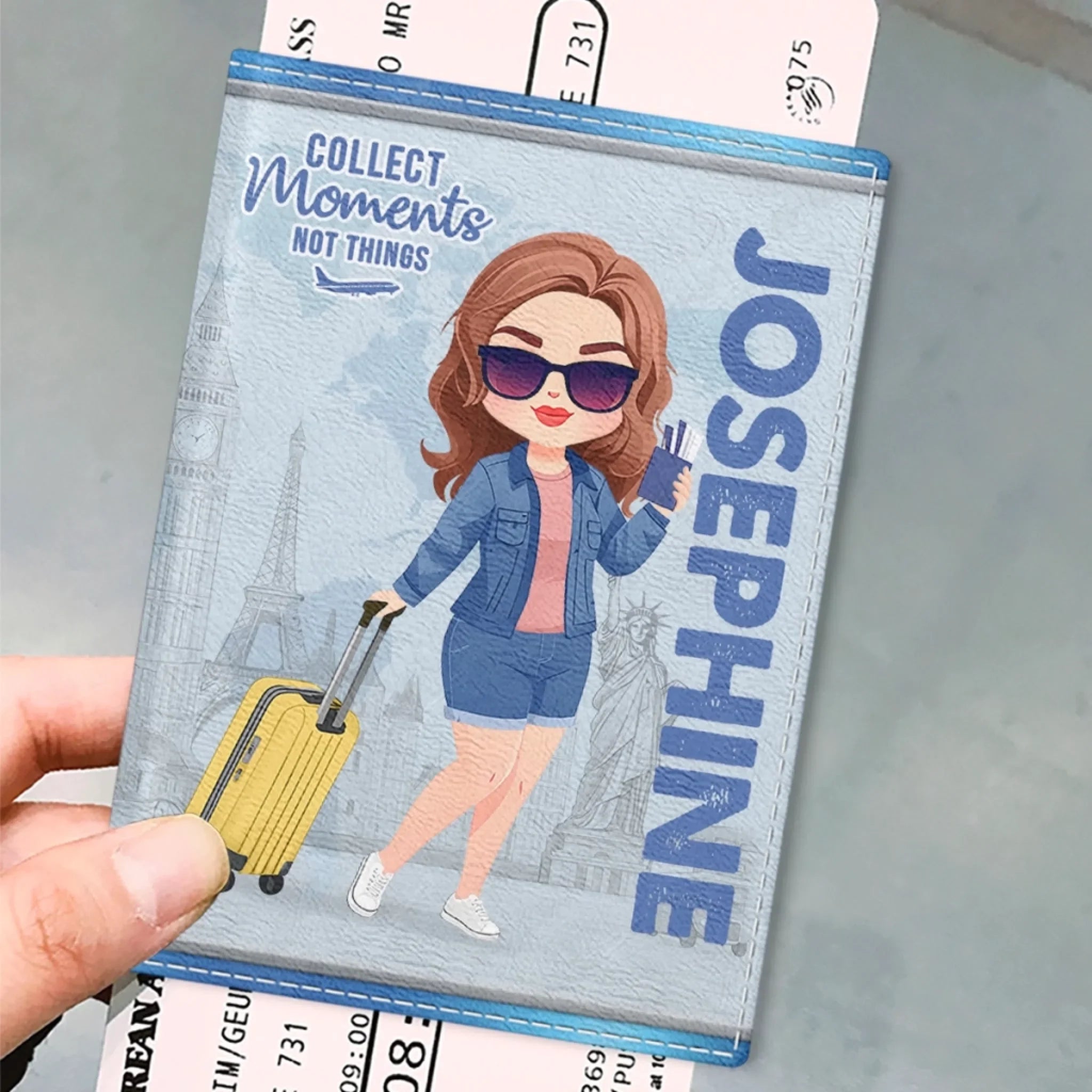 Custom Passport Cover, Passport Holder - Personalized Summer Vacation And Travel Gifts For Women, Men - Me Time, World Wide