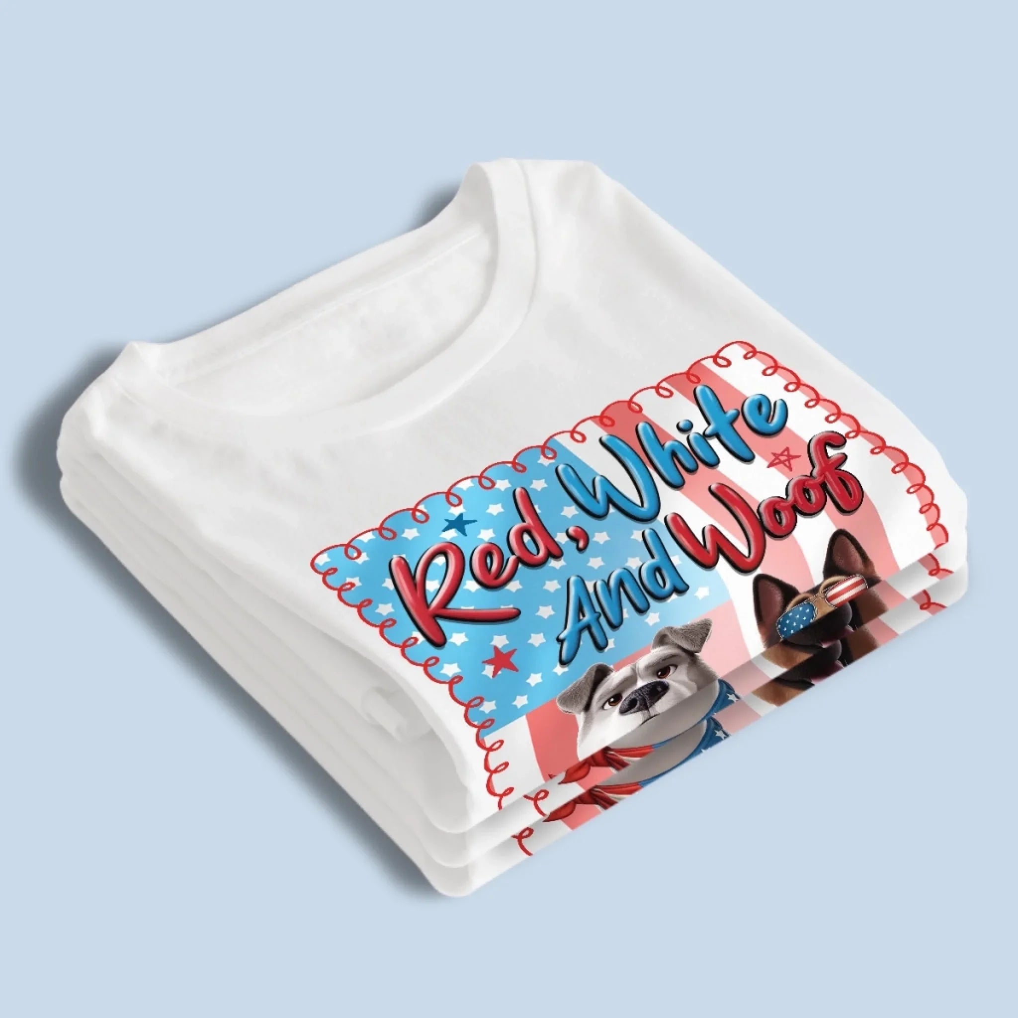 Custom Unisex T-shirt, Premium T-shirt, Hoodie - Personalized 4th Of July Gifts For Dog Lovers, Dog Dad And Mom - Pawtriotic Vibes