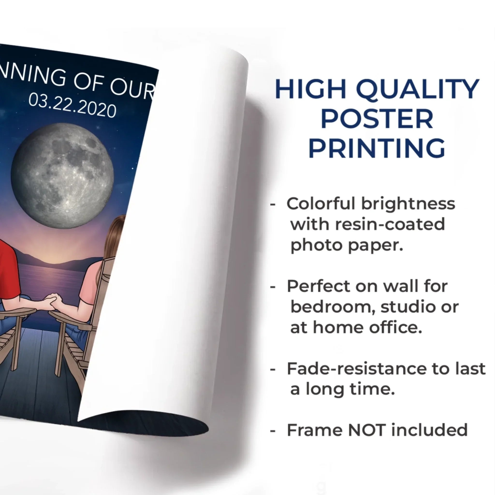 Custom Horizontal Poster - Personalized Anniversary Wedding Gifts For Husband And Wife, Him And Her - The Beginning Of Our Forever