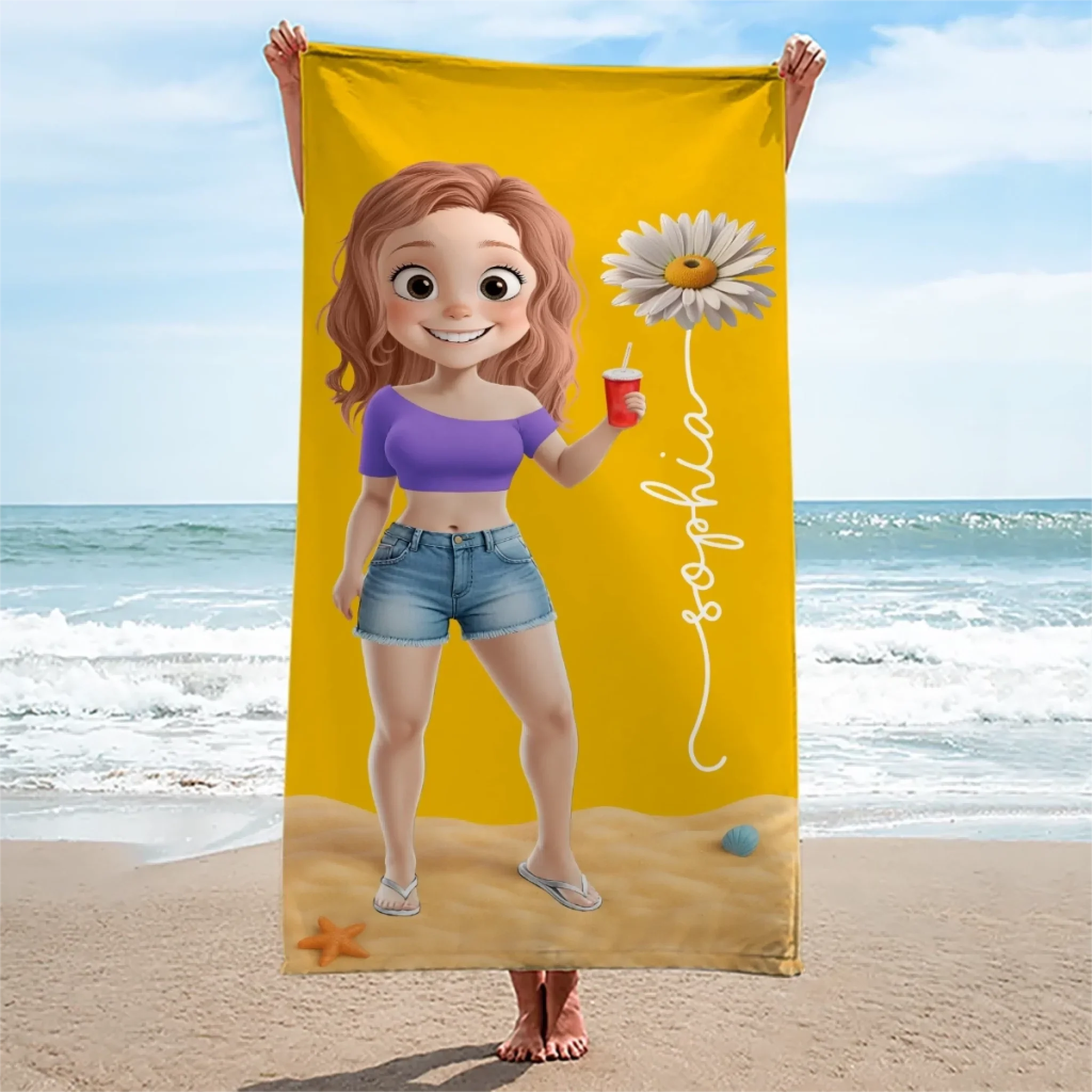 Custom Beach Towel - Personalized Summer Vacation And Travel Gifts For Women, Men - Tan Lines And Good Times