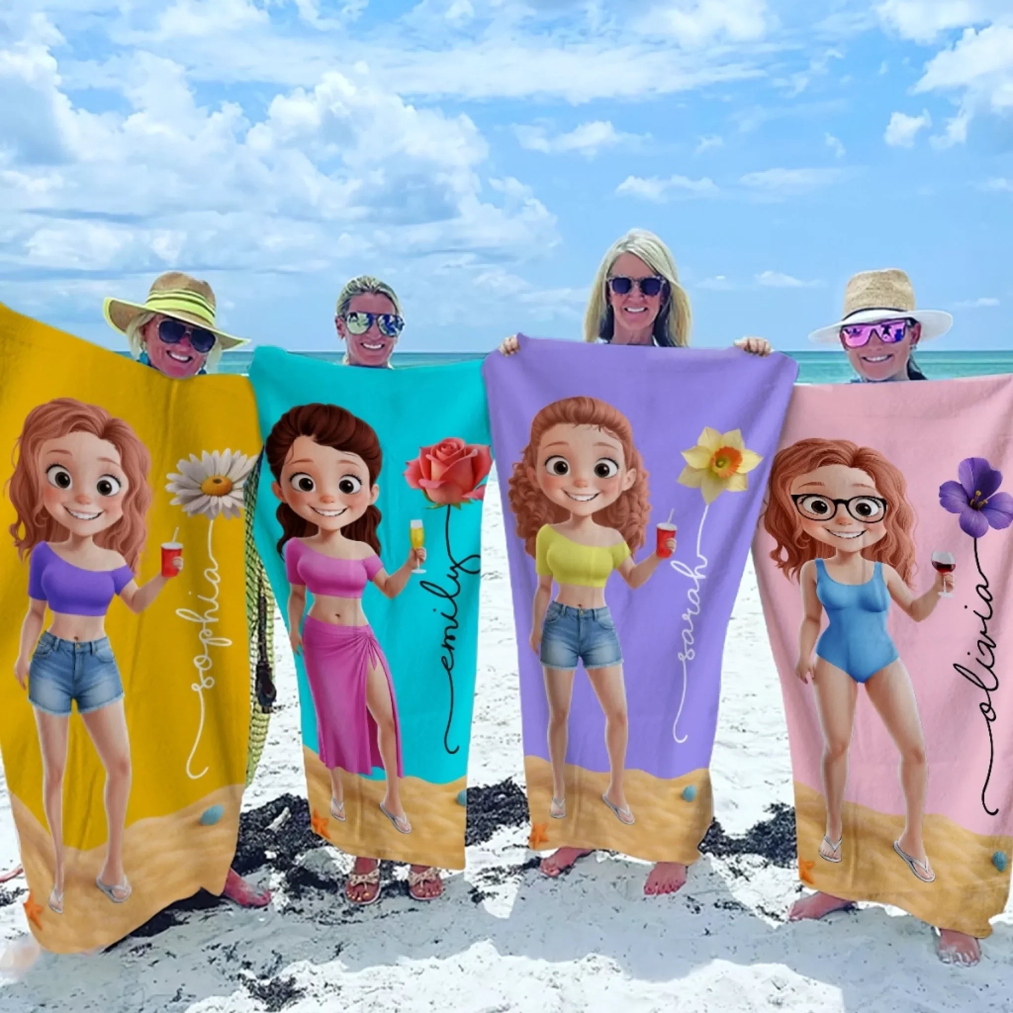 Custom Beach Towel - Personalized Summer Vacation And Travel Gifts For Women, Men - Tan Lines And Good Times