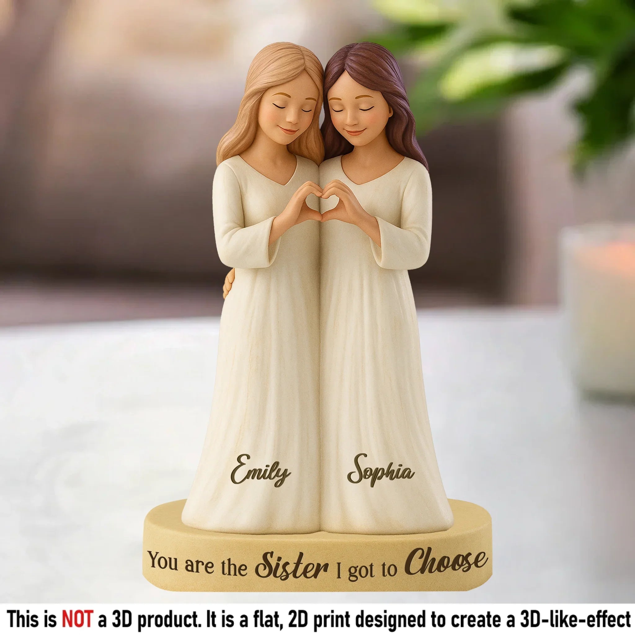 Custom Acrylic Plaque - Personalized Best Friend Birthday Gifts For Women - My Chosen Sister, My Best Friend