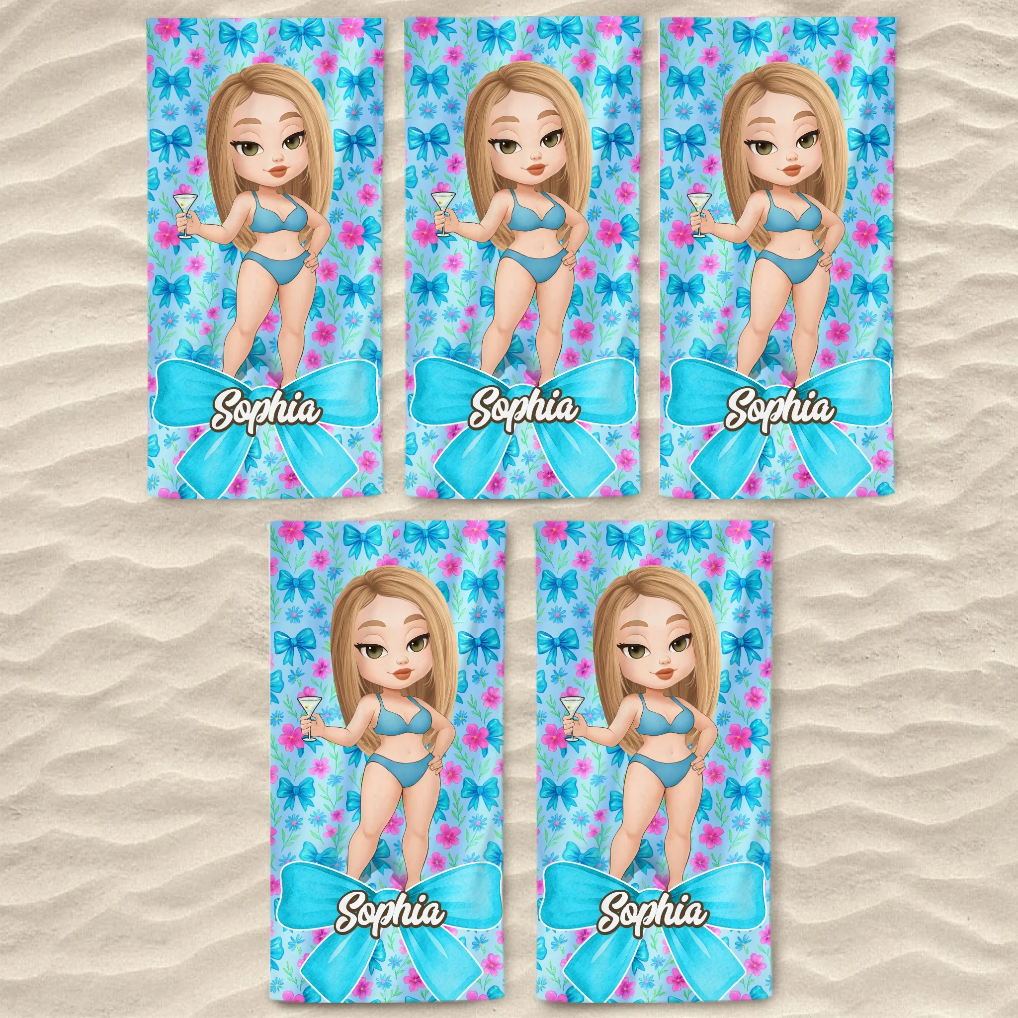 Custom Beach Towel - Personalized Summer Vacation And Travel Gifts For Women - Beach Days And Cocktails