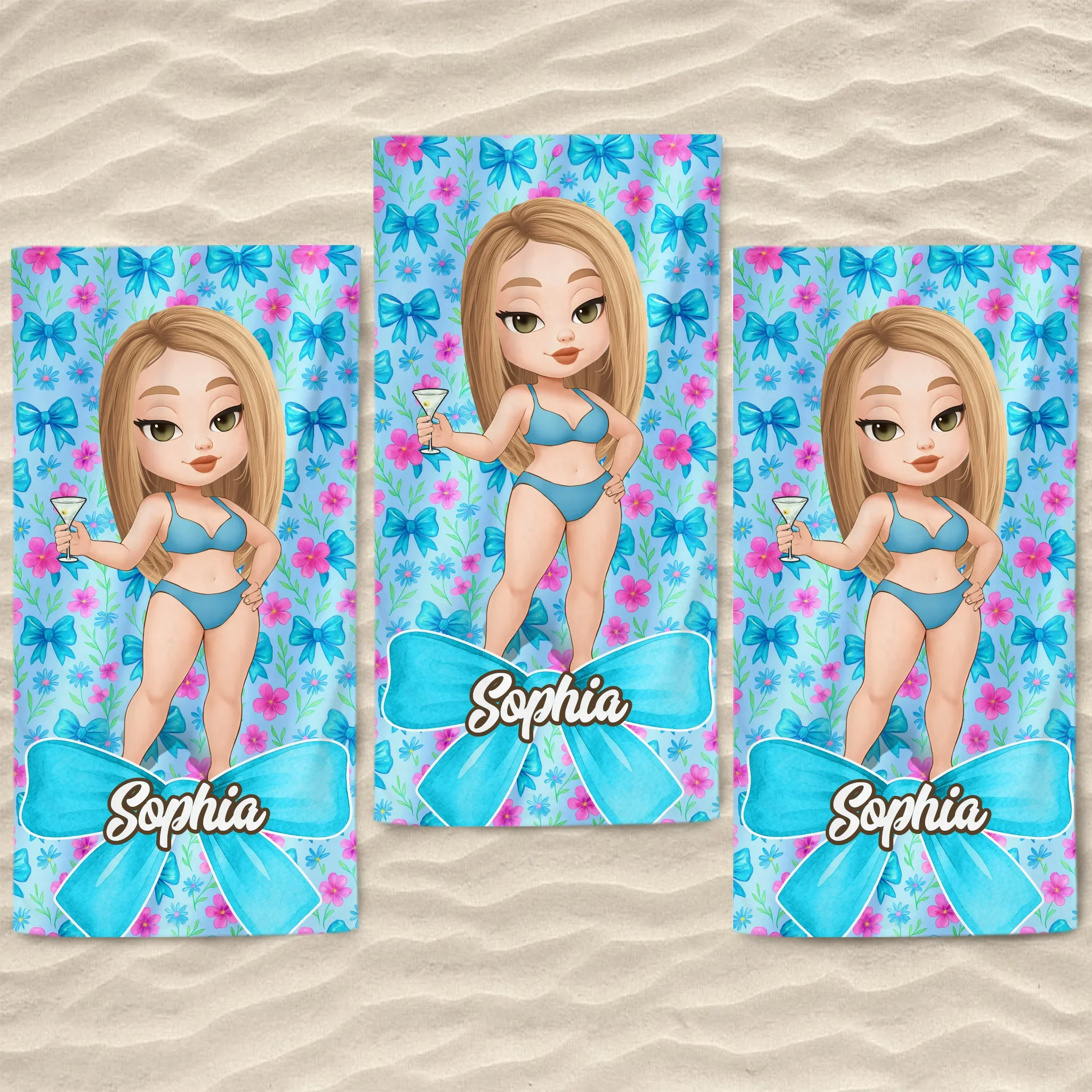 Custom Beach Towel - Personalized Summer Vacation And Travel Gifts For Women - Beach Days And Cocktails