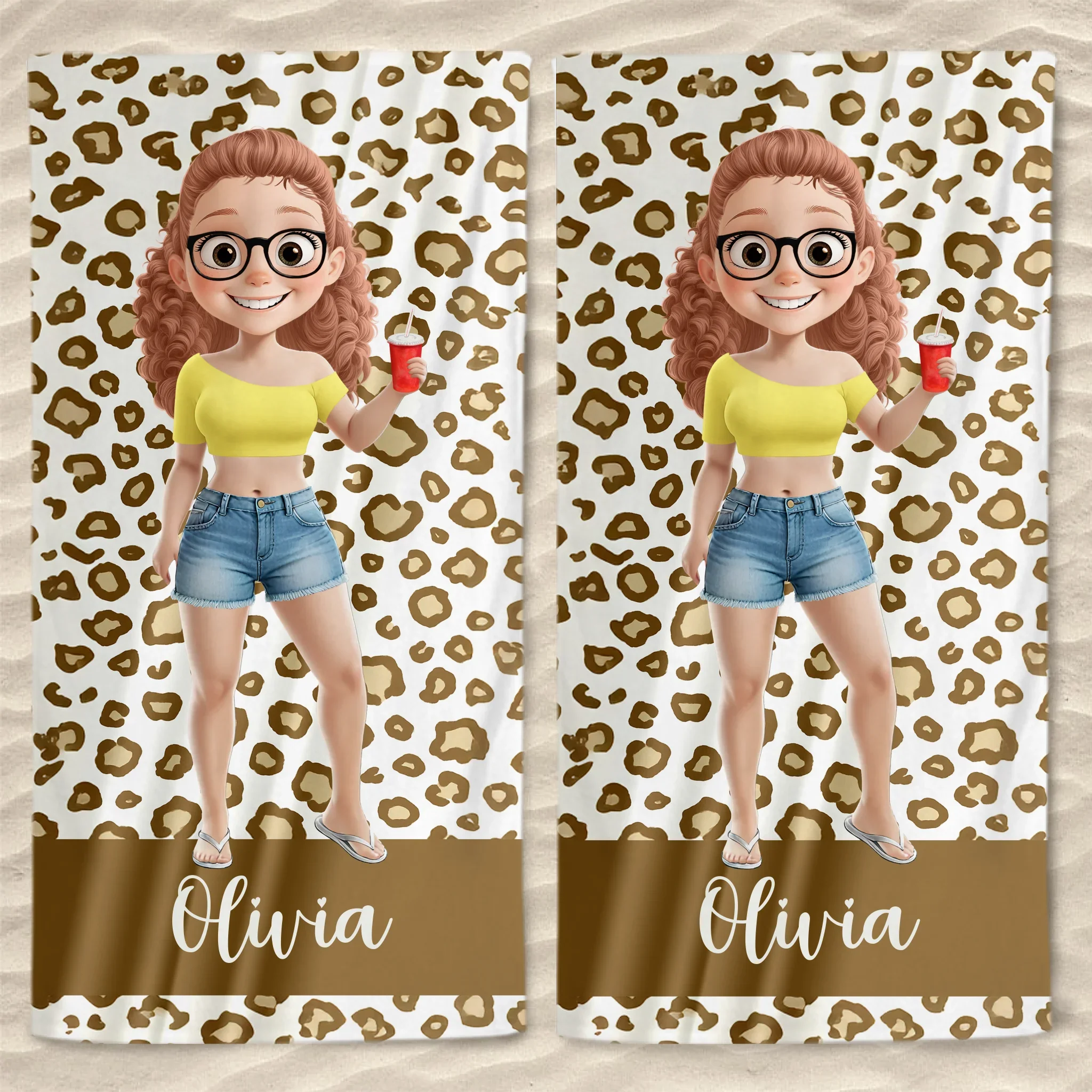 Custom Beach Towel - Personalized Summer Vacation And Travel Gifts For Women - Sun, Sand, And Sips