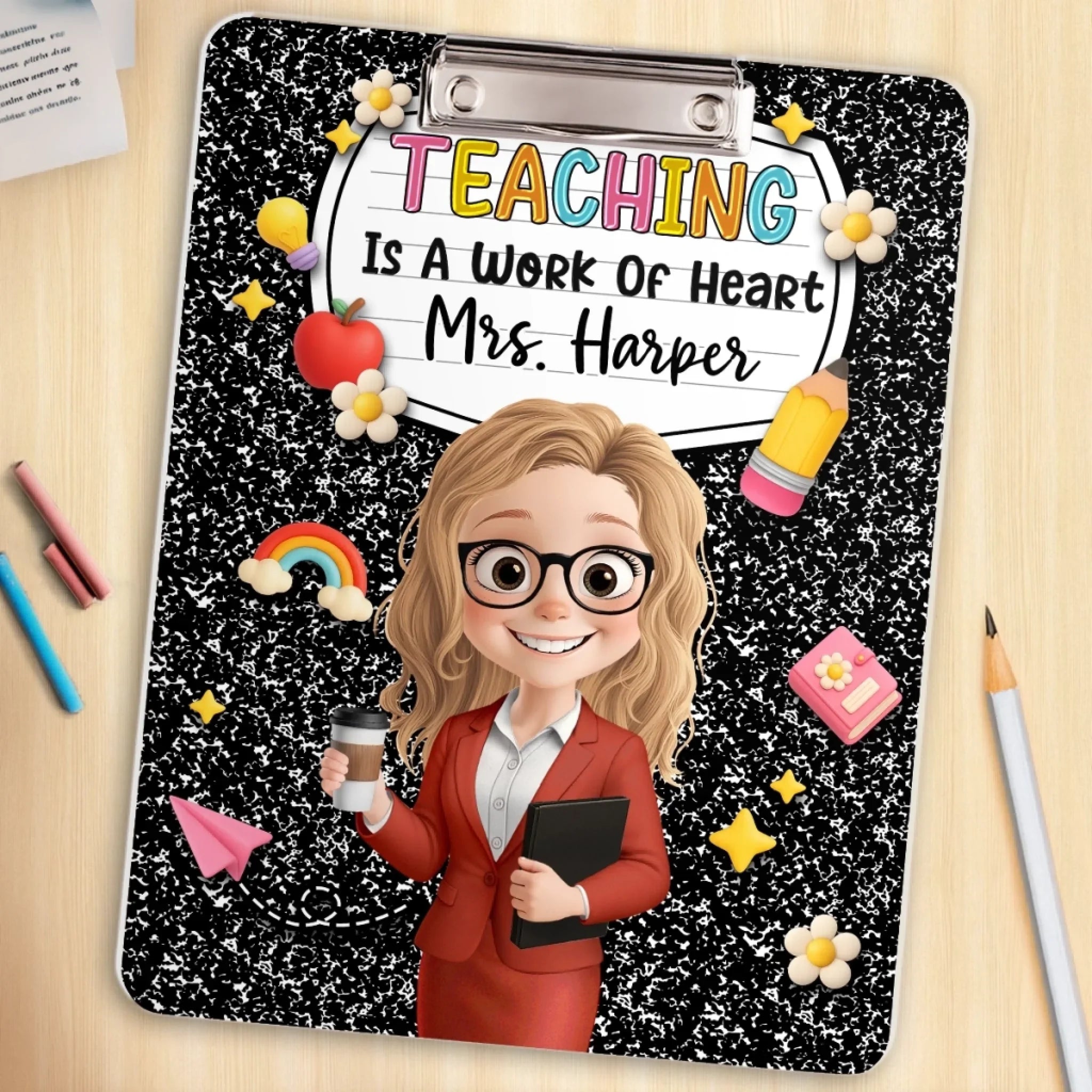 Custom Printed Acrylic Clipboard - Personalized Back To School Gifts For Teachers - Teaching Comes From The Heart