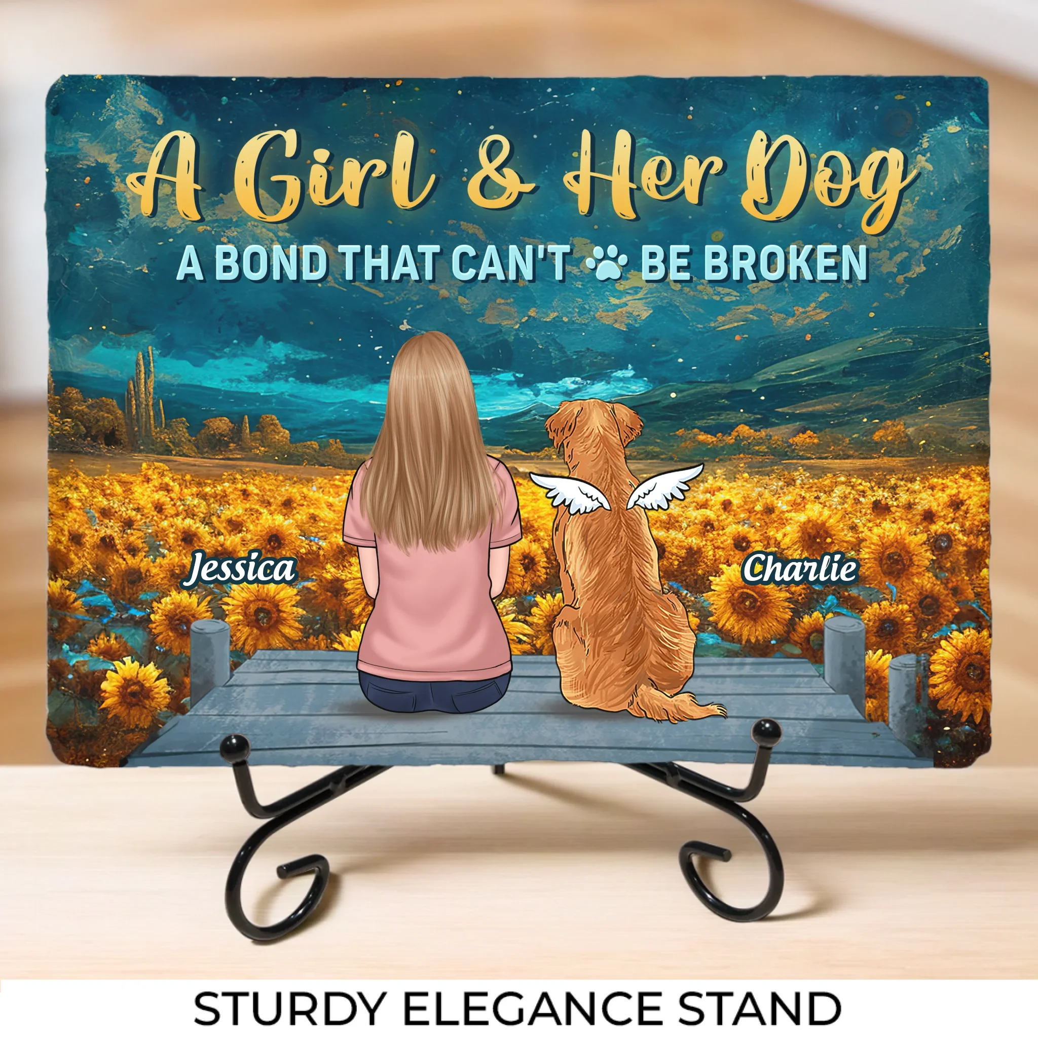 Our Perfect Companions Never Have Fewer Than Four Feet - Memorial Personalized Custom Rectangle Shaped Stone With Stand - Sympathy Gift For Pet Owners, Pet Lovers