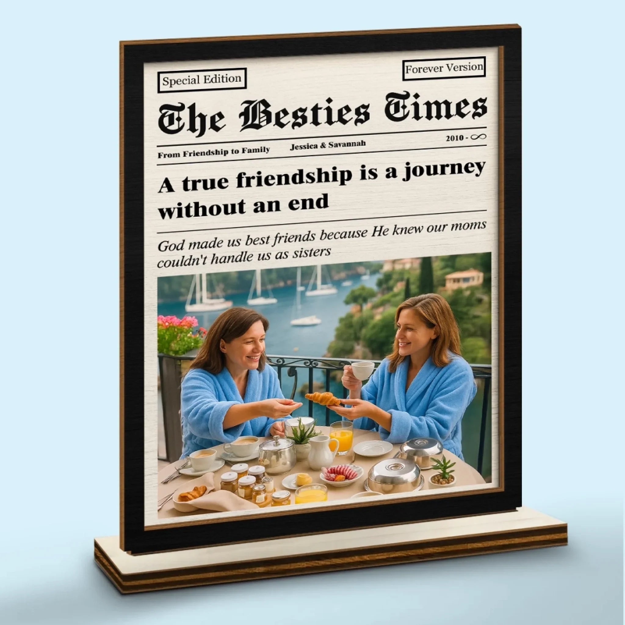 Custom Photo 2-Layered Wooden Plaque - Personalized Best Friend Birthday Gifts For Women - We Are Forever