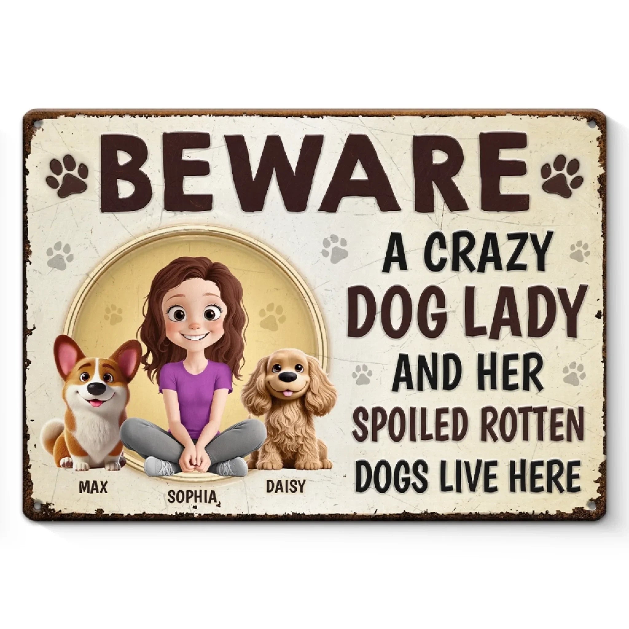 Custom Home Decor Metal Sign - Personalized Birthday Gifts For Dog Lovers, Dog Dad And Mom - Love Me, Love My Dogs