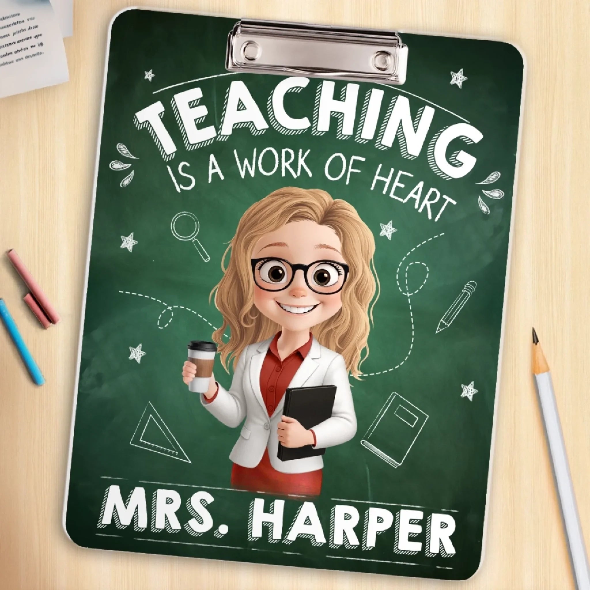 Custom Classroom Decor Printed Acrylic Clipboard - Personalized Back To School Gifts For Teachers - Making A Difference Daily