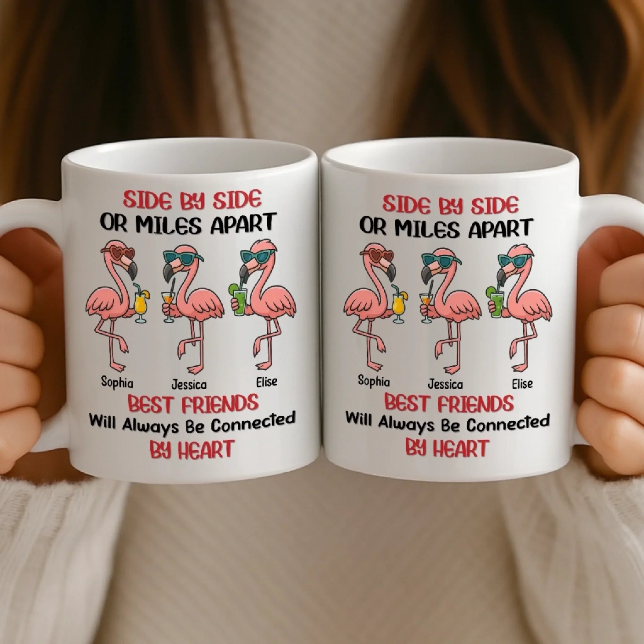 Custom Mug - Personalized Best Friend Birthday Gifts For Women - Friends Together In Every Distance