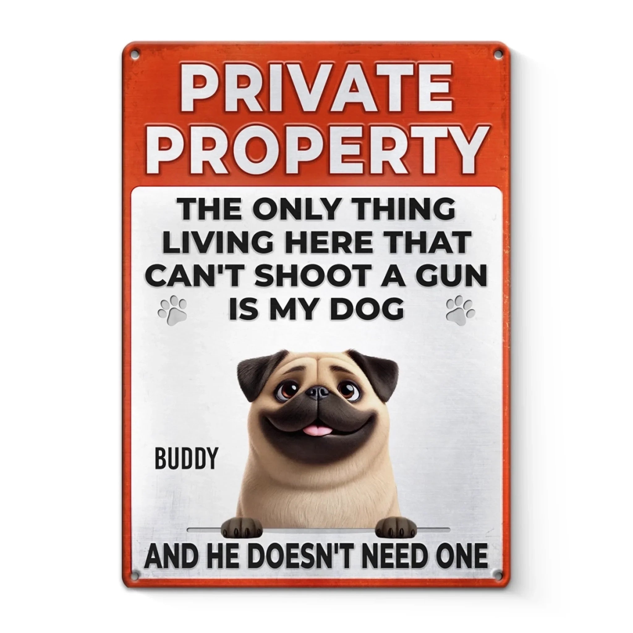 Custom Home Decor Metal Sign - Personalized  Birthday Gifts For Dog Lovers, Dog Dad And Mom - Knock At Your Own Risk