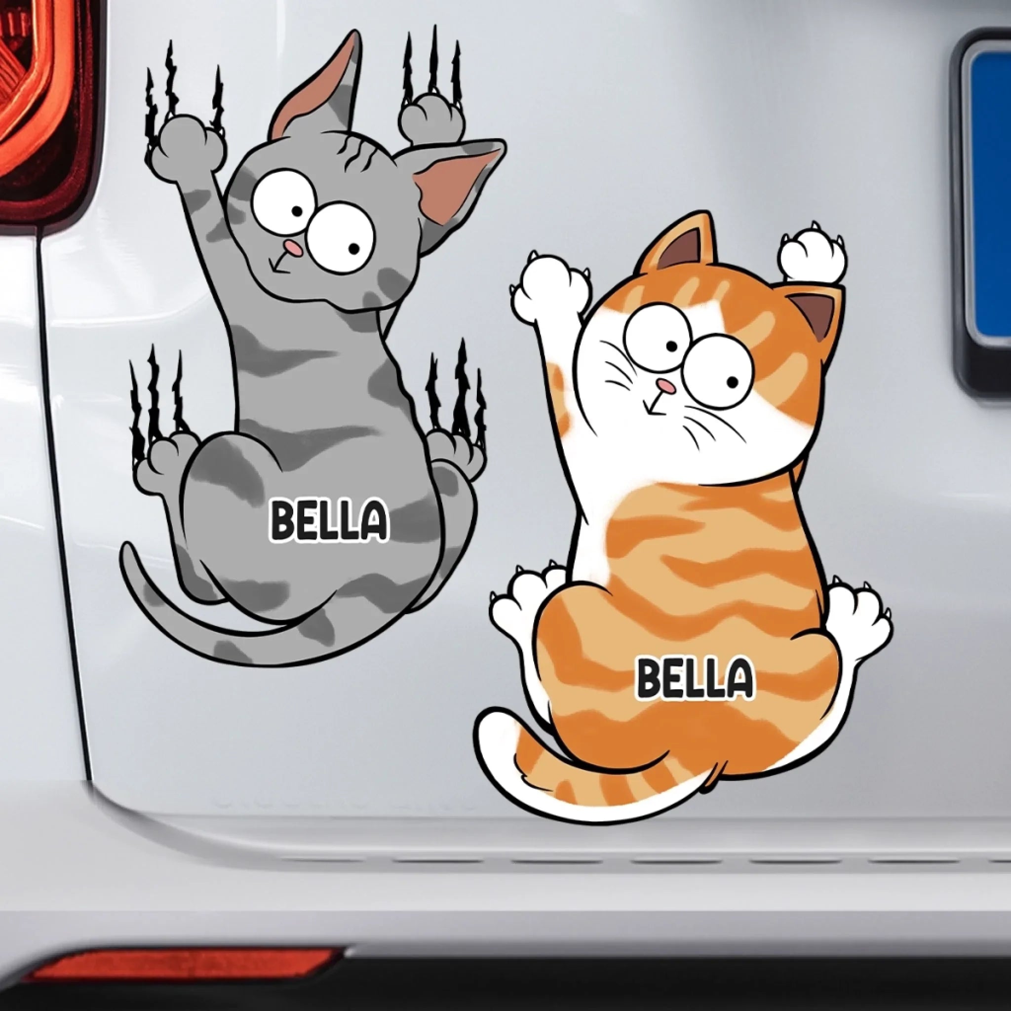Custom RV Decal - Personalized Birthday Gifts For Cat Lovers, Cat Mom And Dad - Paw Prints And Cat Claws