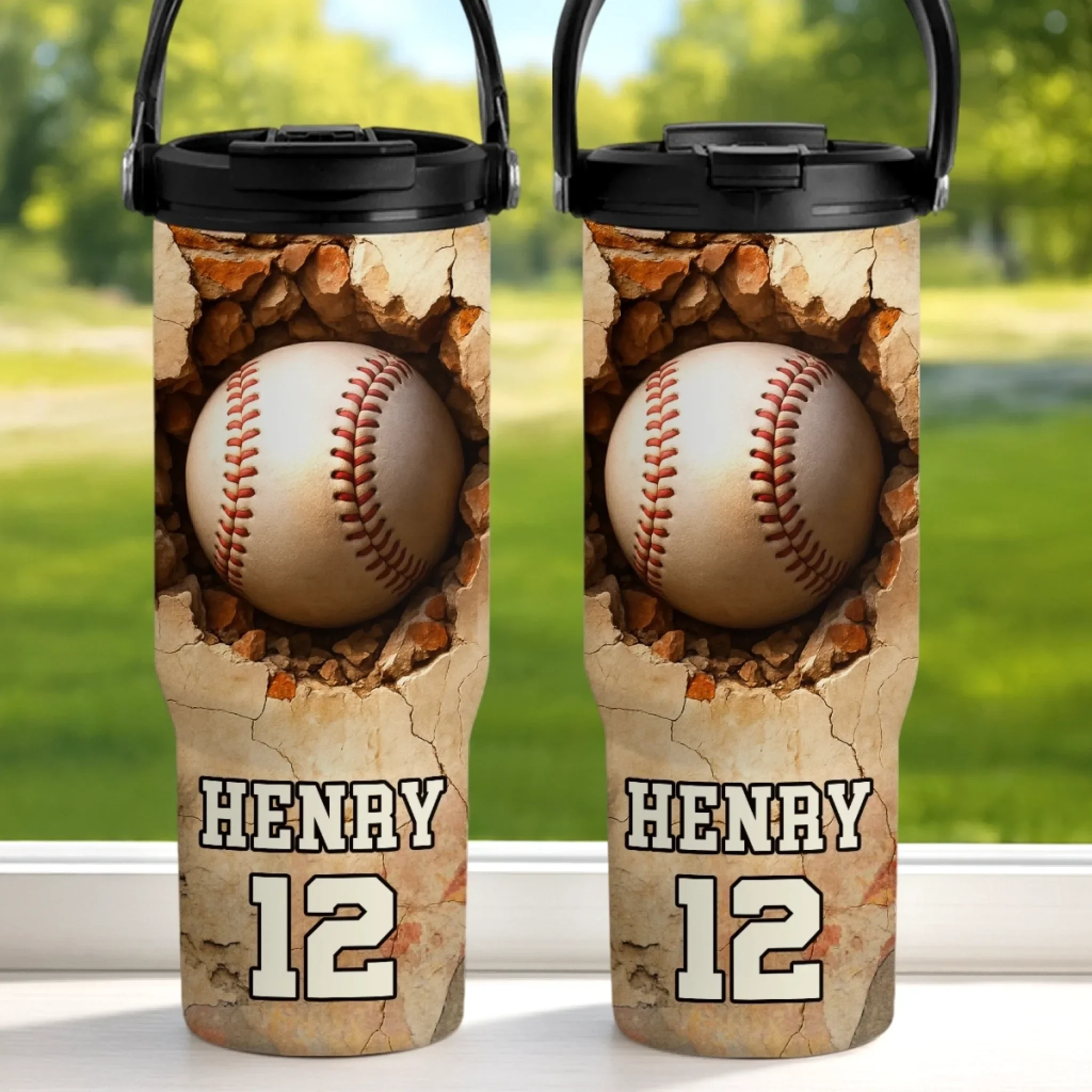 Custom Kids 30oz Tumbler With Handle - Personalized Back To School Gifts For Kids - Swing Hard, Play Like Pros