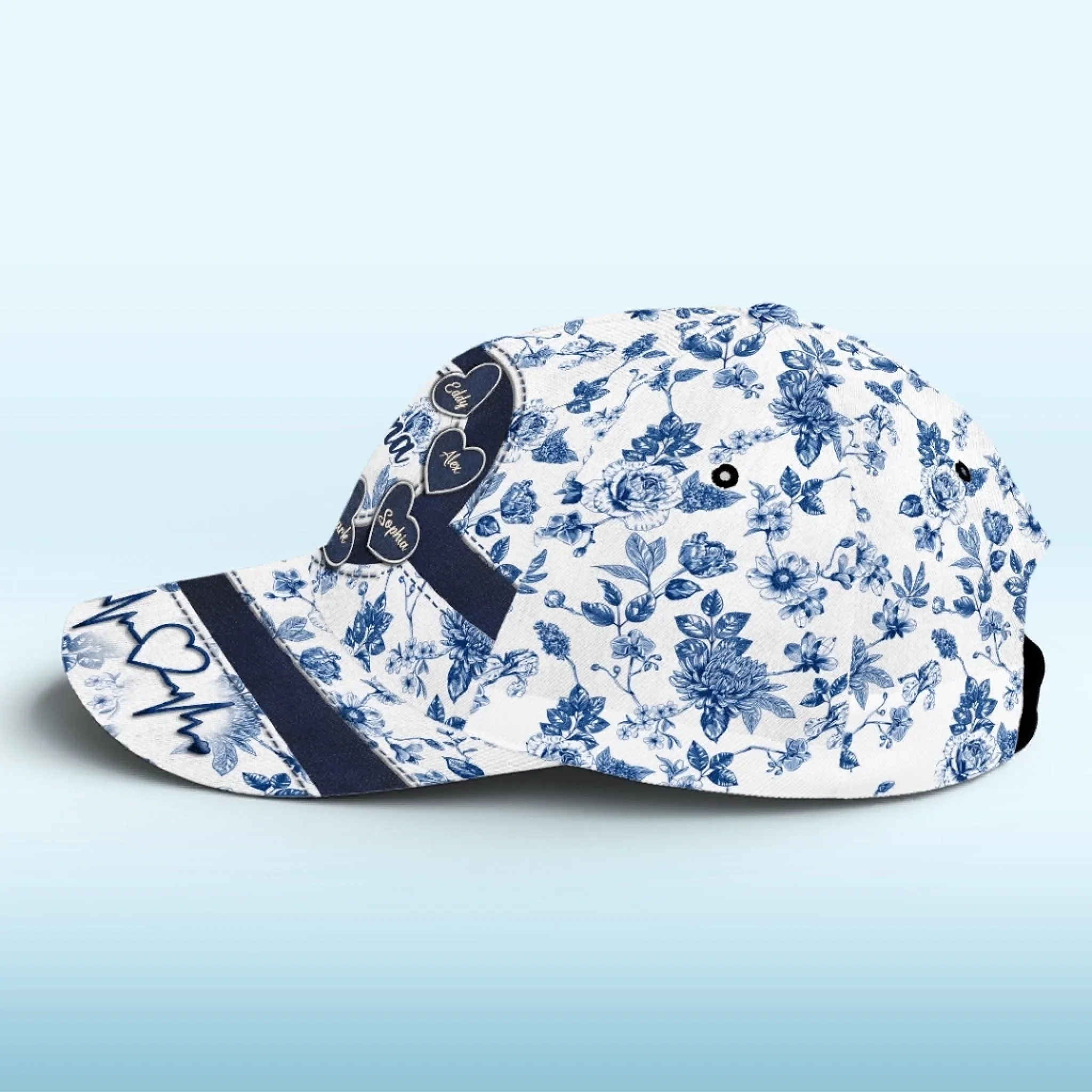 Custom Hat, All Over Print Classic Cap - Personalized Birthday Gifts For Mom, Grandma - Love Blooms With Grandkids