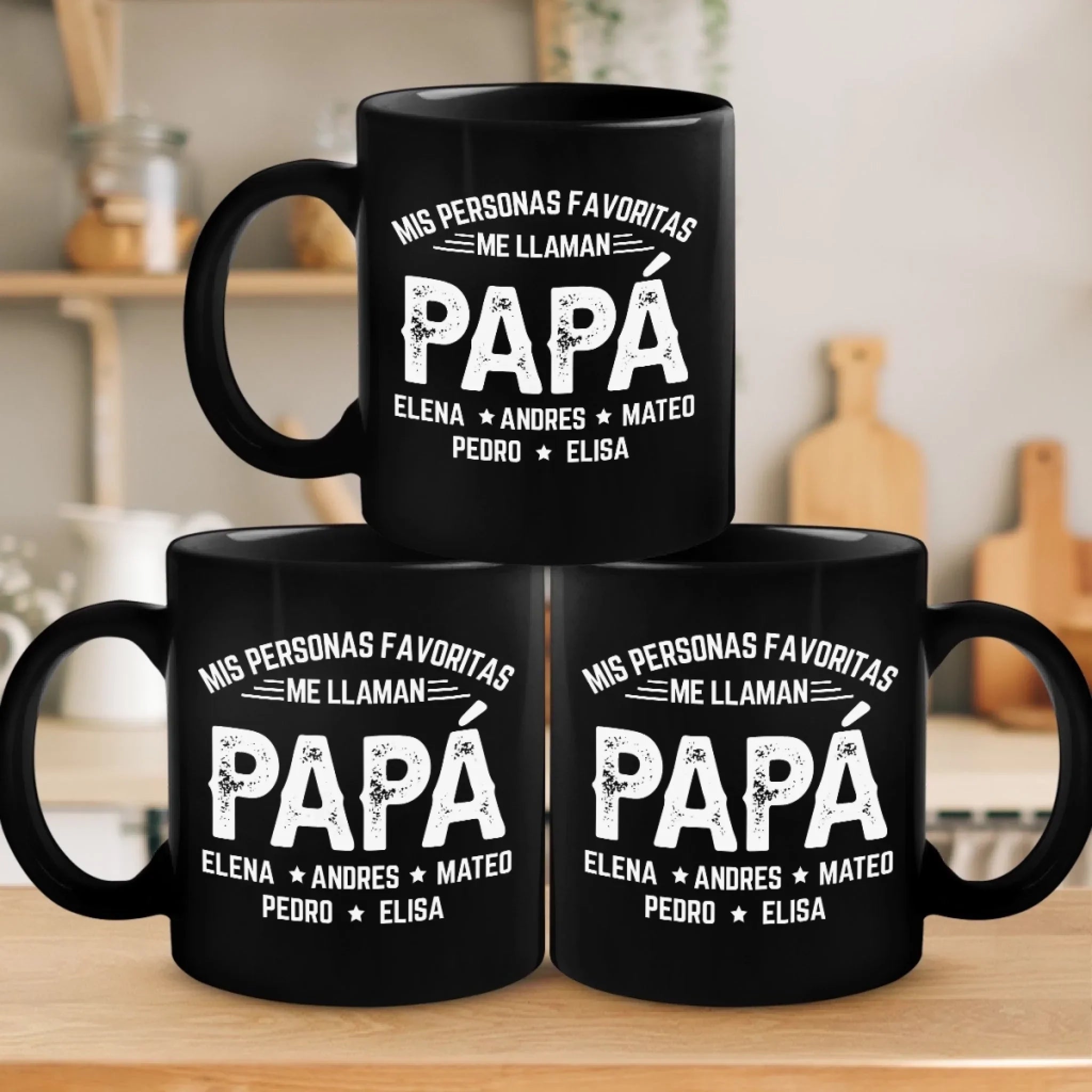 Taza Negra Personalizada - Regalos De Cumpleaos Personalizados Para Pap, Abuelo - Mis Personas Favoritas Me Llaman Abuelo