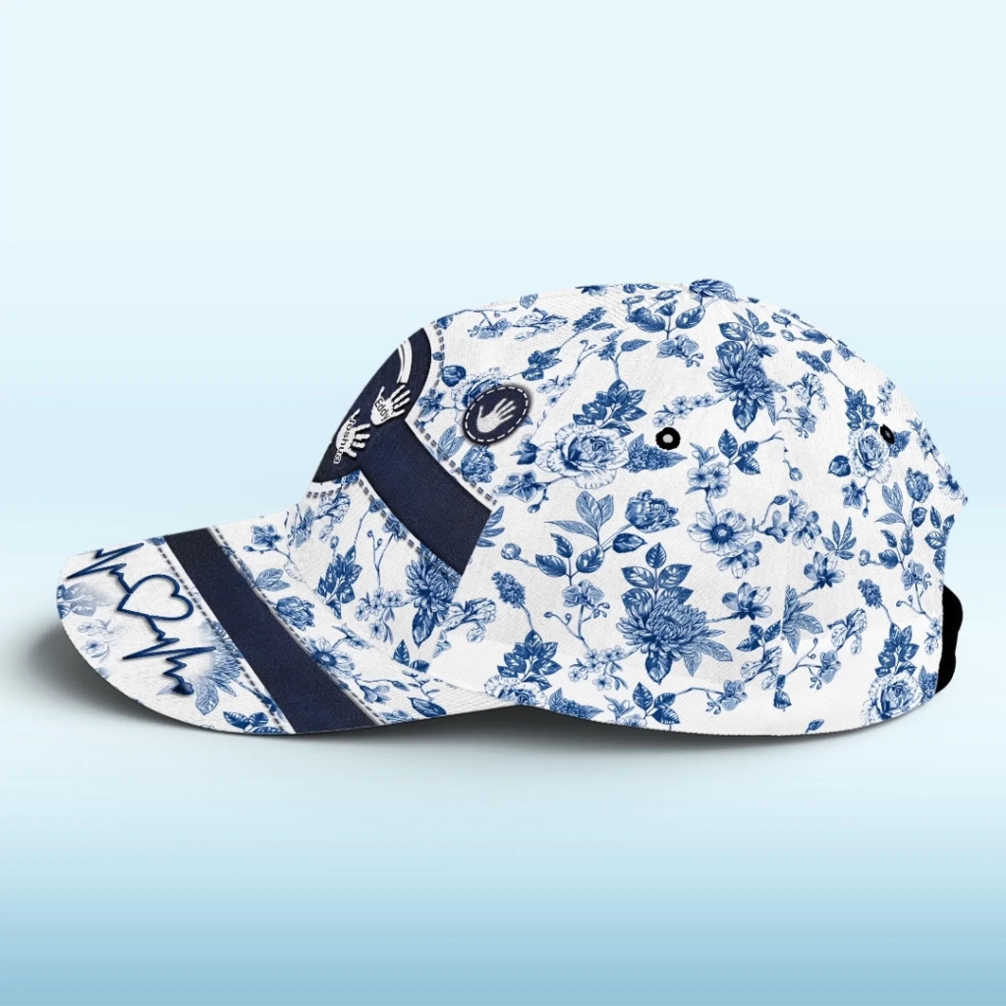 Custom Hat, All Over Print Classic Cap - Personalized Birthday Gifts For Mom, Grandma - Floral Love For Grandma Always