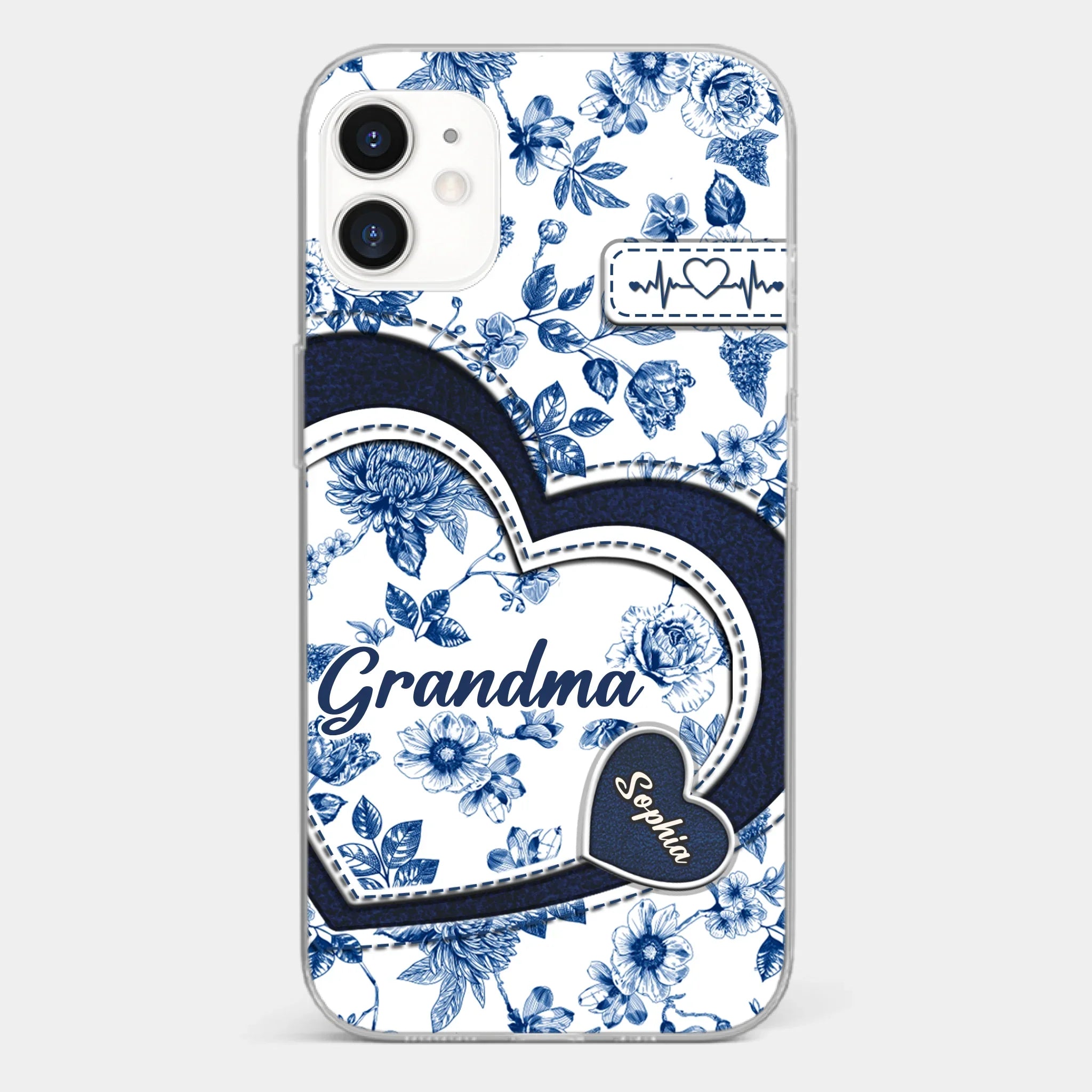 Custom 3D Inflated Effect Printed Clear Phone Case - Personalized Birthday Gifts For Mom, Grandma - Grandma Love Never Fades