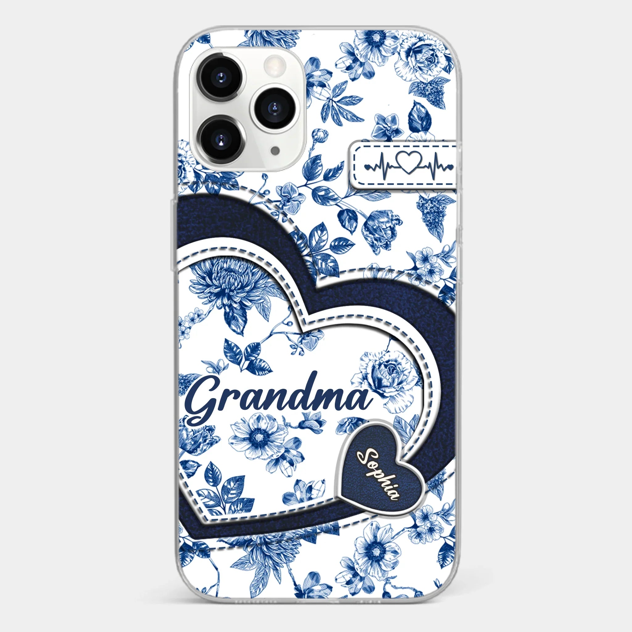Custom 3D Inflated Effect Printed Clear Phone Case - Personalized Birthday Gifts For Mom, Grandma - Grandma Love Never Fades