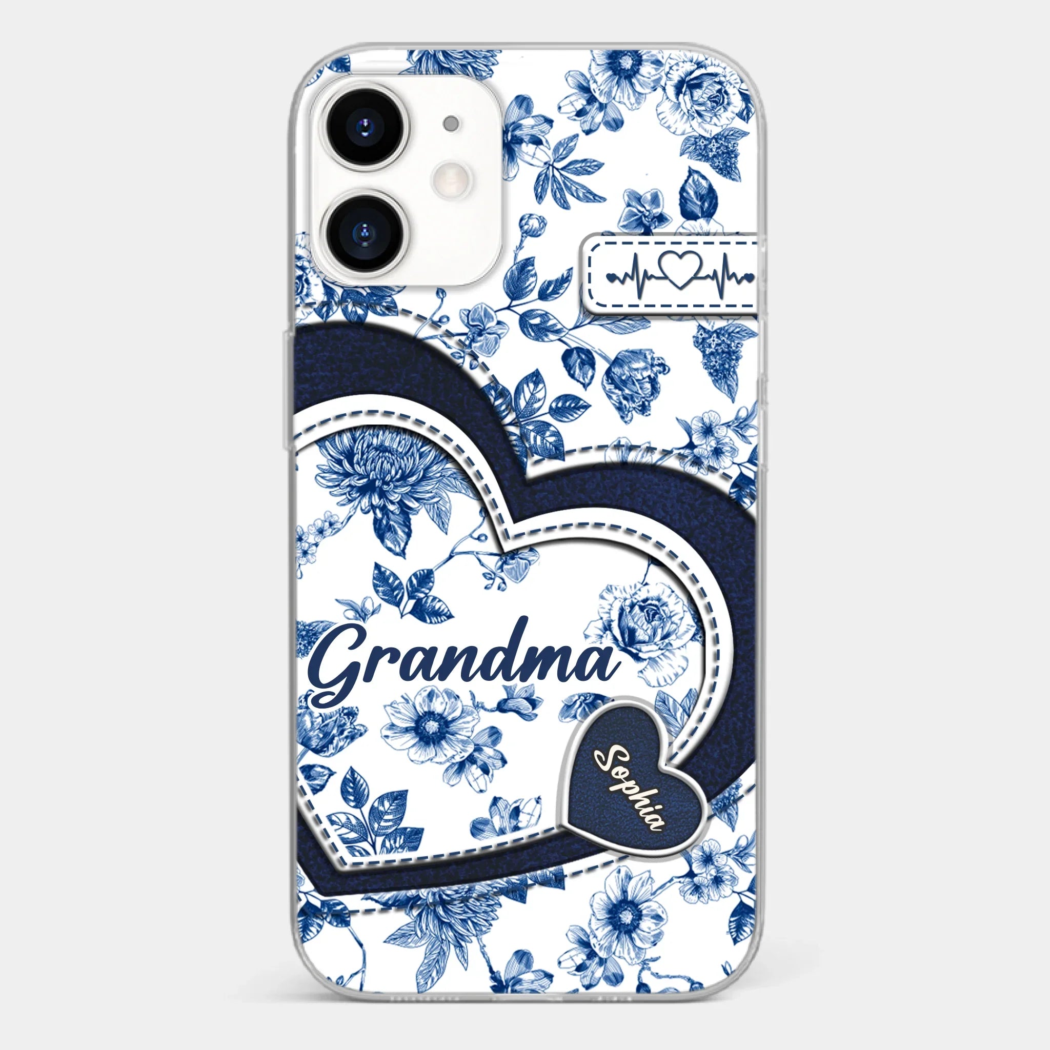 Custom 3D Inflated Effect Printed Clear Phone Case - Personalized Birthday Gifts For Mom, Grandma - Grandma Love Never Fades