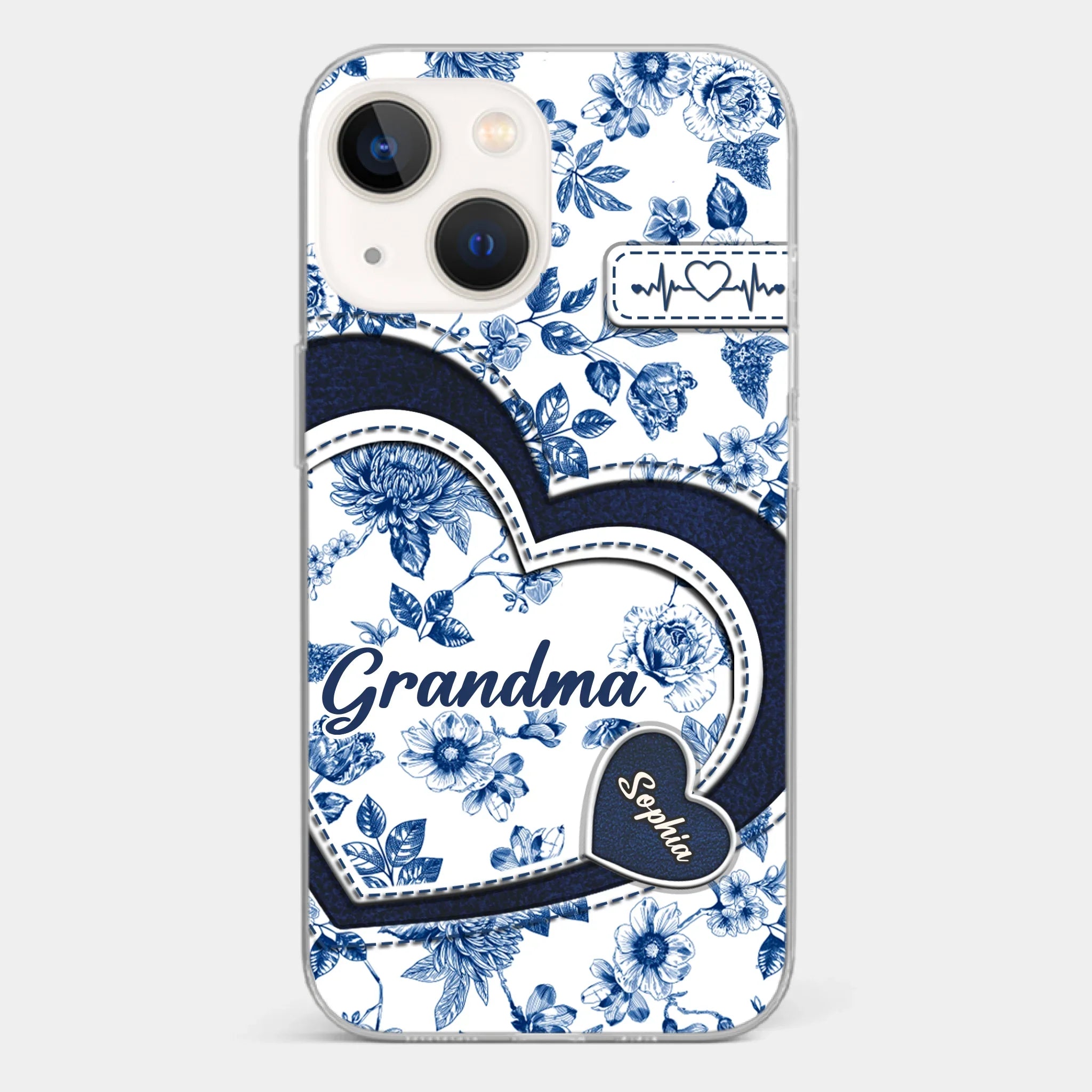 Custom 3D Inflated Effect Printed Clear Phone Case - Personalized Birthday Gifts For Mom, Grandma - Grandma Love Never Fades