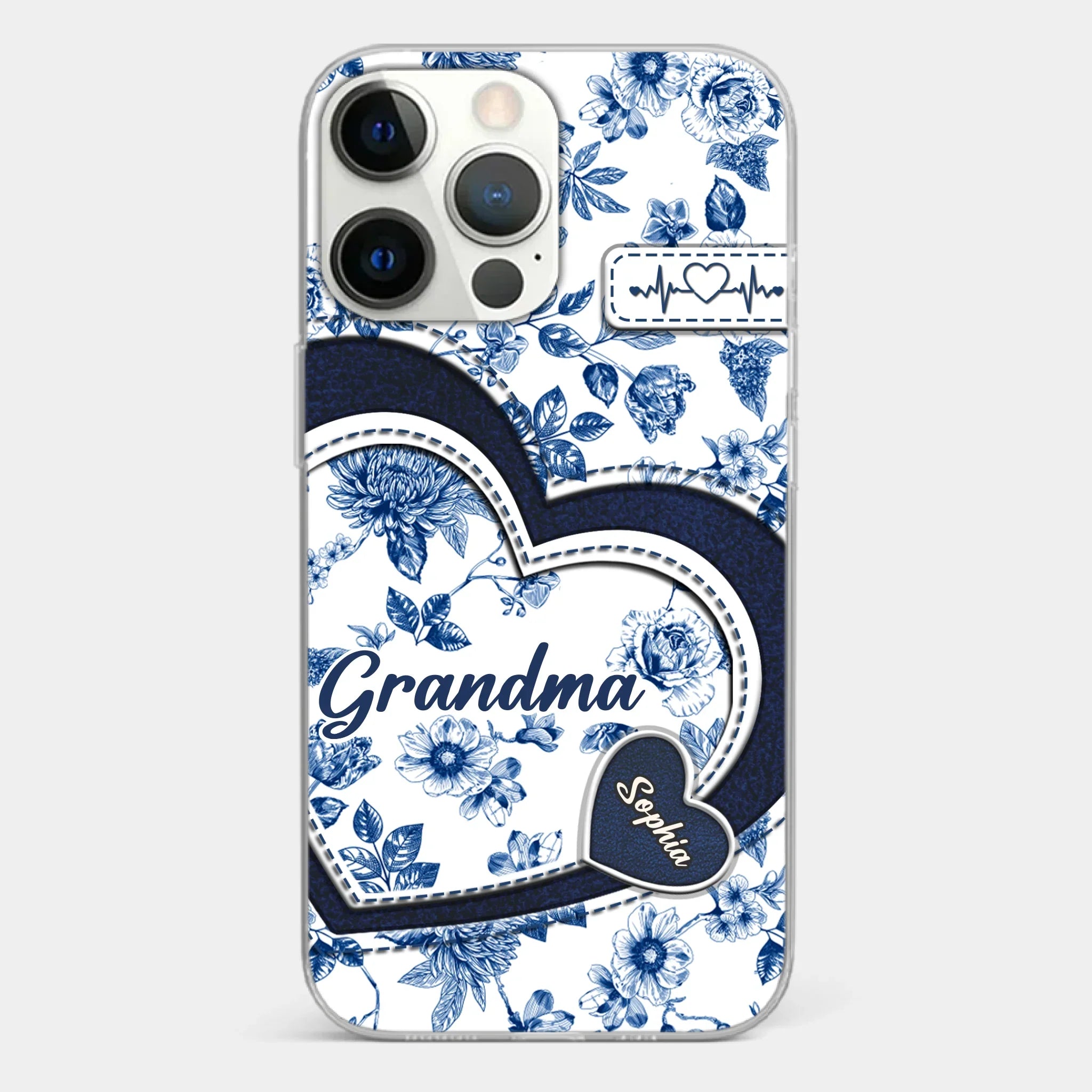 Custom 3D Inflated Effect Printed Clear Phone Case - Personalized Birthday Gifts For Mom, Grandma - Grandma Love Never Fades