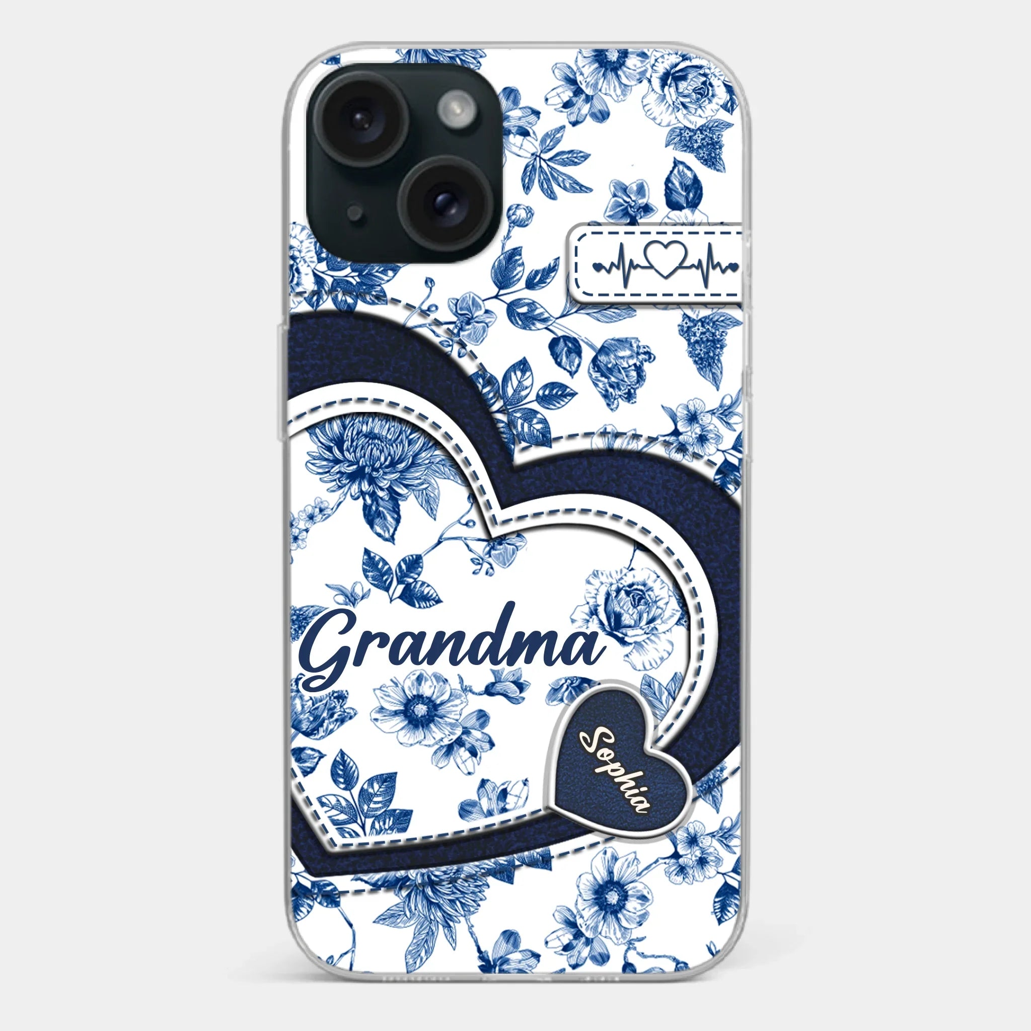 Custom 3D Inflated Effect Printed Clear Phone Case - Personalized Birthday Gifts For Mom, Grandma - Grandma Love Never Fades