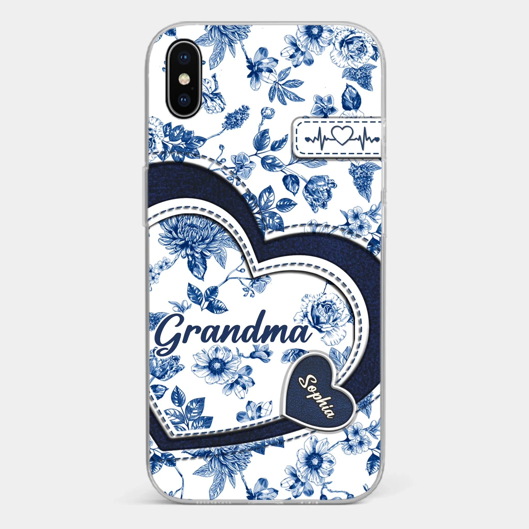 Custom 3D Inflated Effect Printed Clear Phone Case - Personalized Birthday Gifts For Mom, Grandma - Grandma Love Never Fades