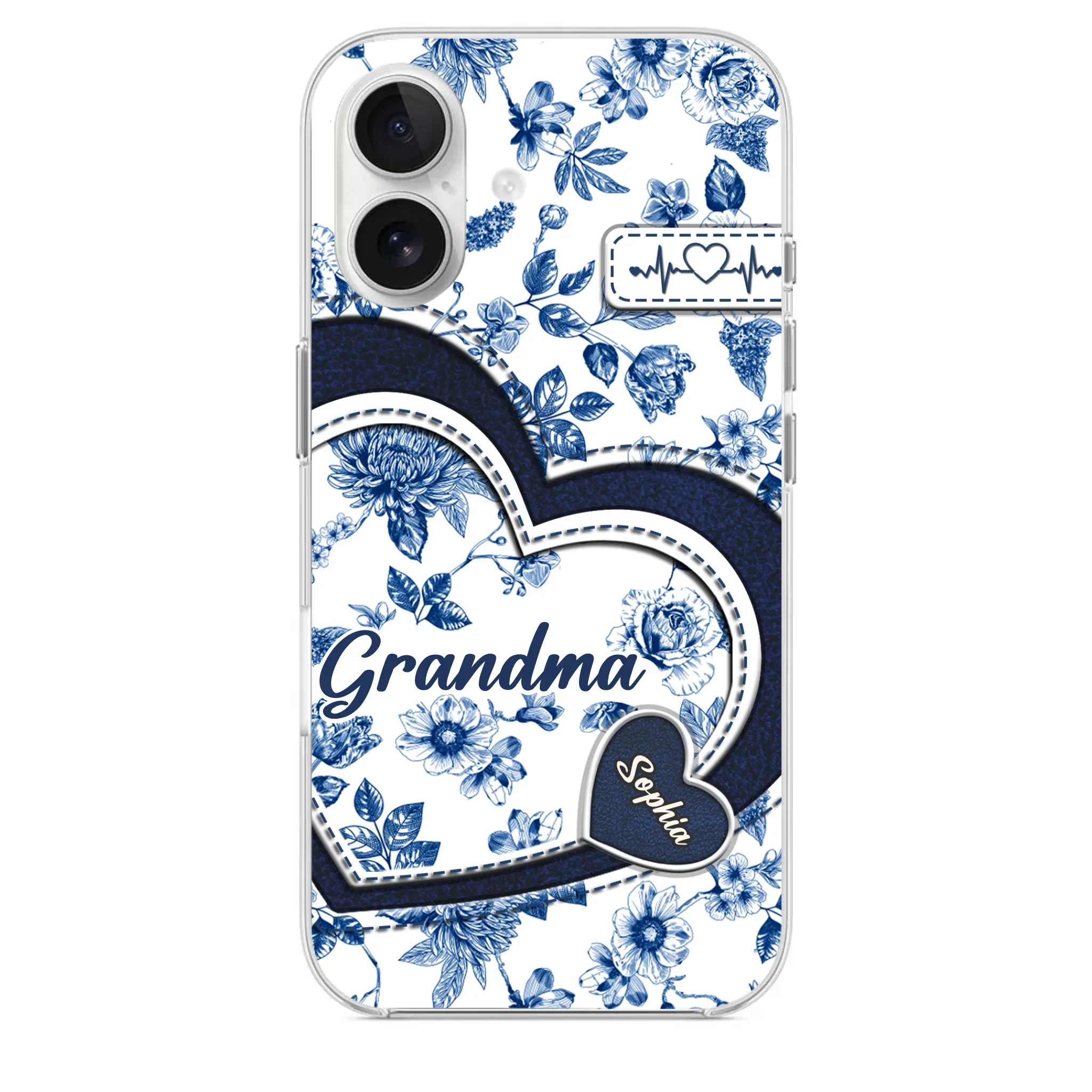 Custom 3D Inflated Effect Printed Clear Phone Case - Personalized Birthday Gifts For Mom, Grandma - Grandma Love Never Fades