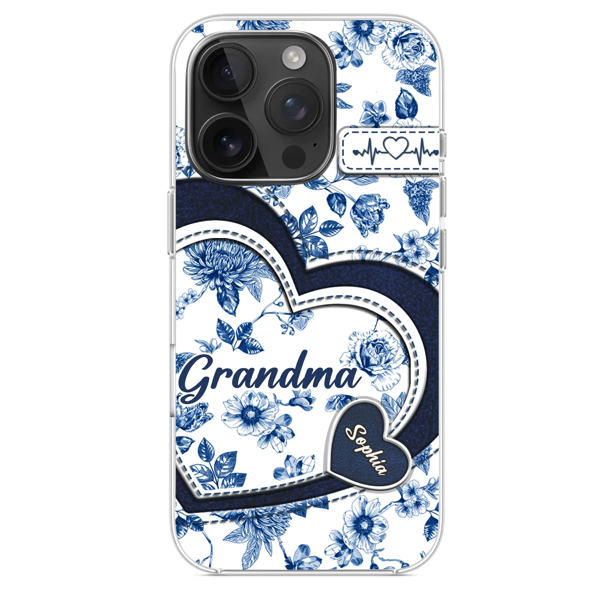Custom 3D Inflated Effect Printed Clear Phone Case - Personalized Birthday Gifts For Mom, Grandma - Grandma Love Never Fades