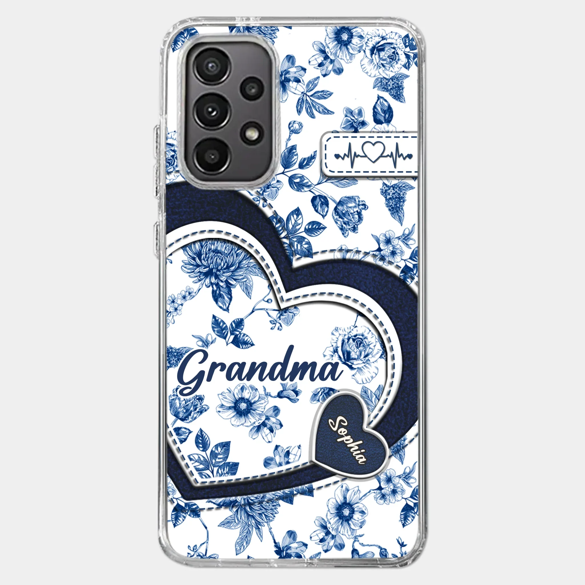 Custom 3D Inflated Effect Printed Clear Phone Case - Personalized Birthday Gifts For Mom, Grandma - Grandma Love Never Fades