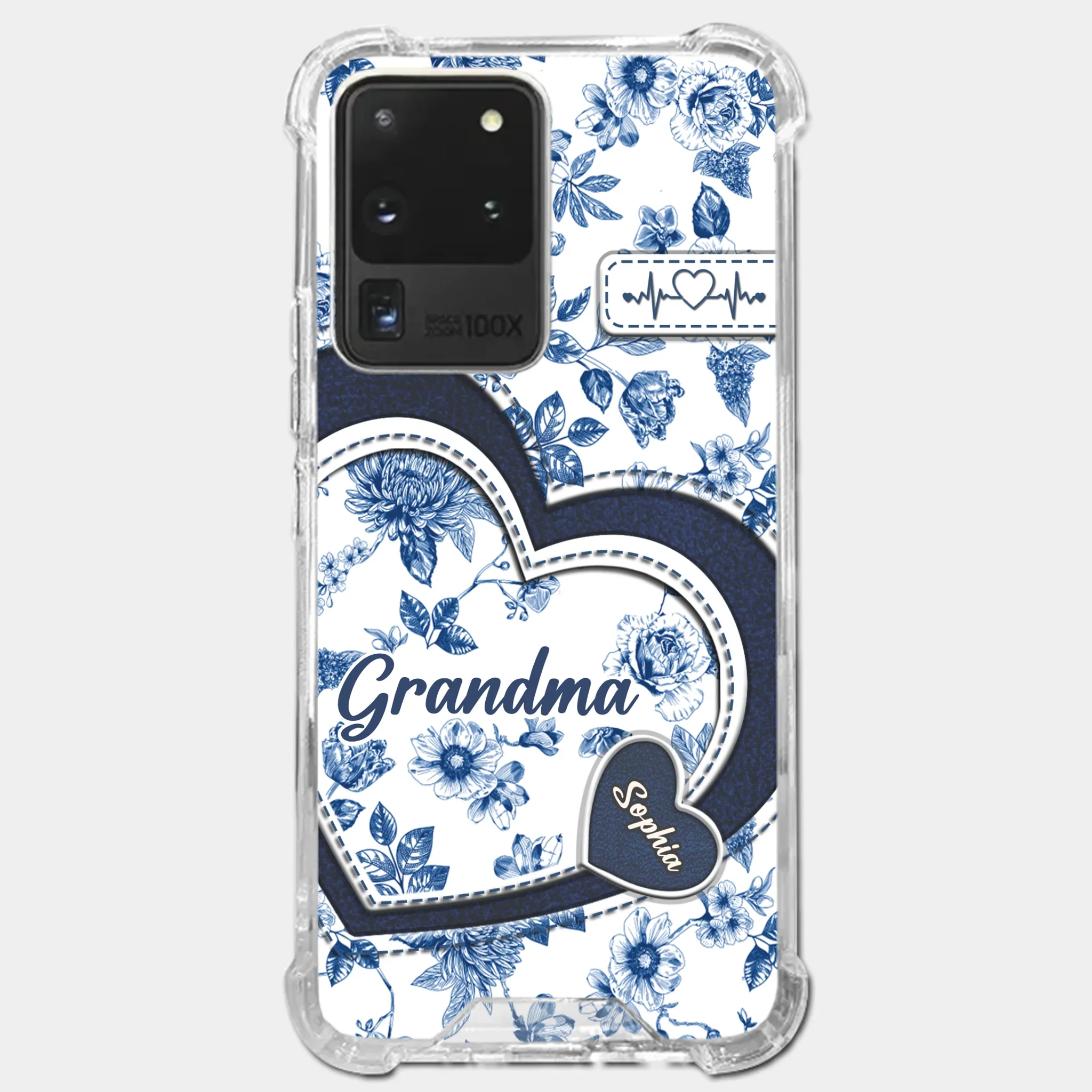 Custom 3D Inflated Effect Printed Clear Phone Case - Personalized Birthday Gifts For Mom, Grandma - Grandma Love Never Fades