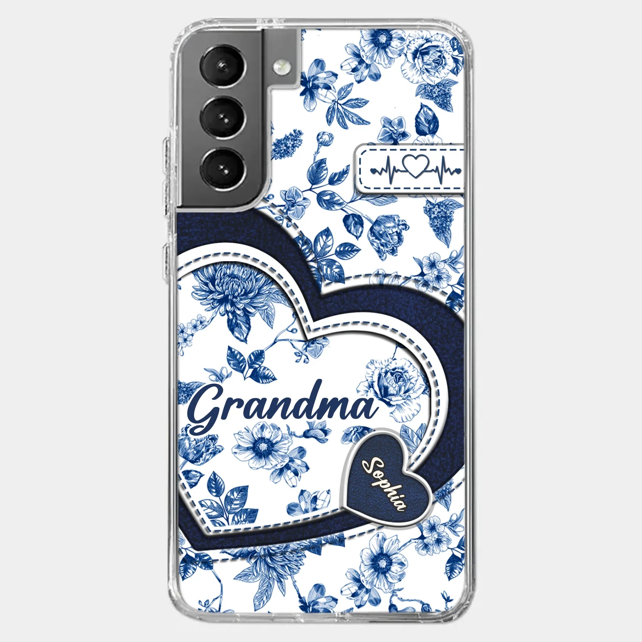 Custom 3D Inflated Effect Printed Clear Phone Case - Personalized Birthday Gifts For Mom, Grandma - Grandma Love Never Fades